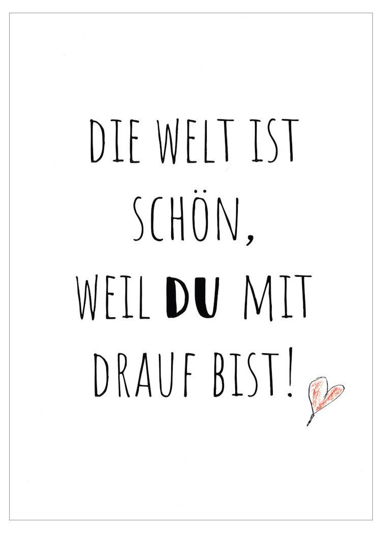 Postkarte "U. Wathling: Die Welt ist schön, weil DU mit drauf bist!"