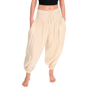 KUNST UND MAGIE Haremshose Haremshose Baumwolle Yoga Freizeit Wellnesshose Pluderhose Ballonhose