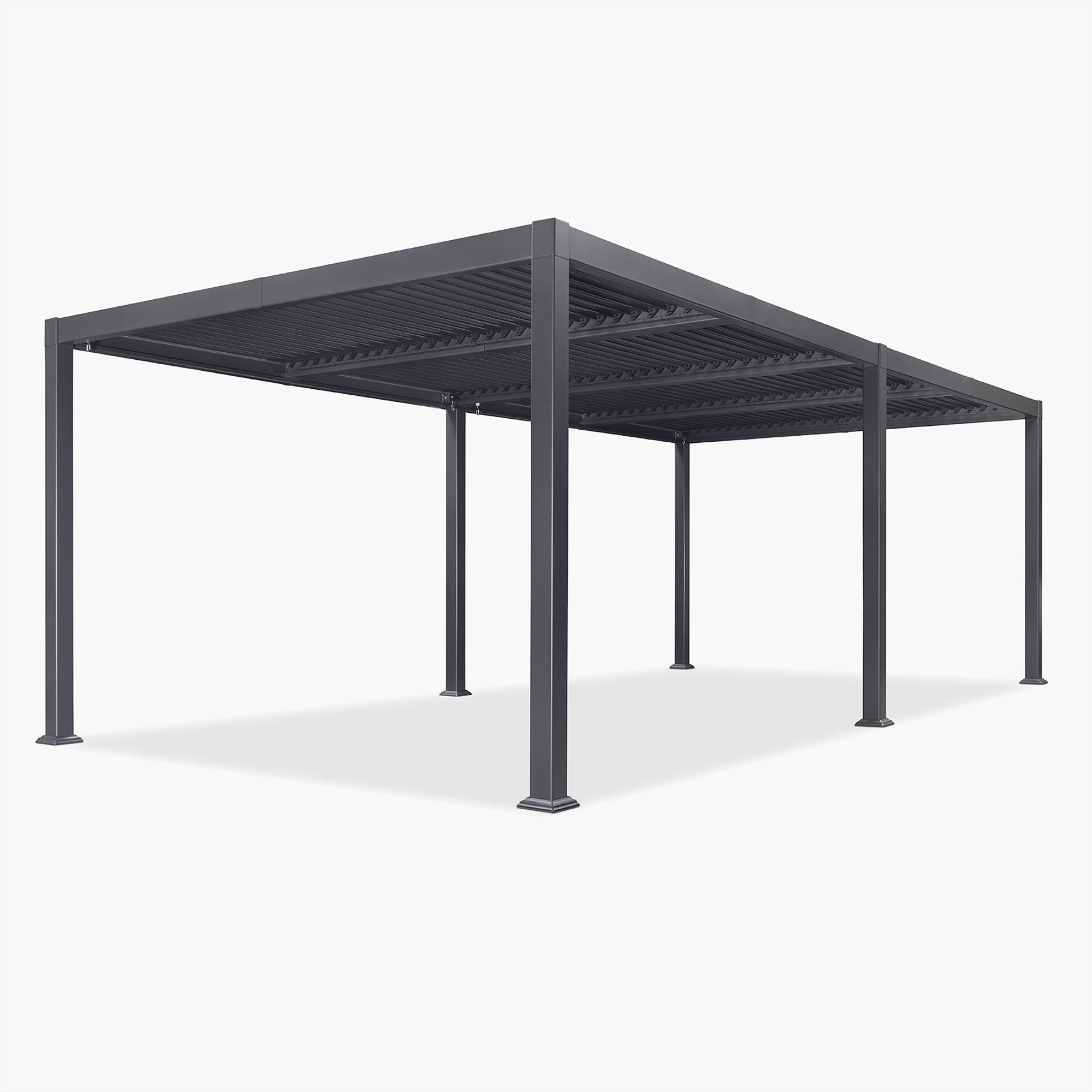 PURPLE LEAF Pergola Alu Terrassenüberdachung mit Lamellendach, stabiler Gartenpavillon, wasserdichte Gartenüberdachung für Balkon, Carport oder Grillplatz