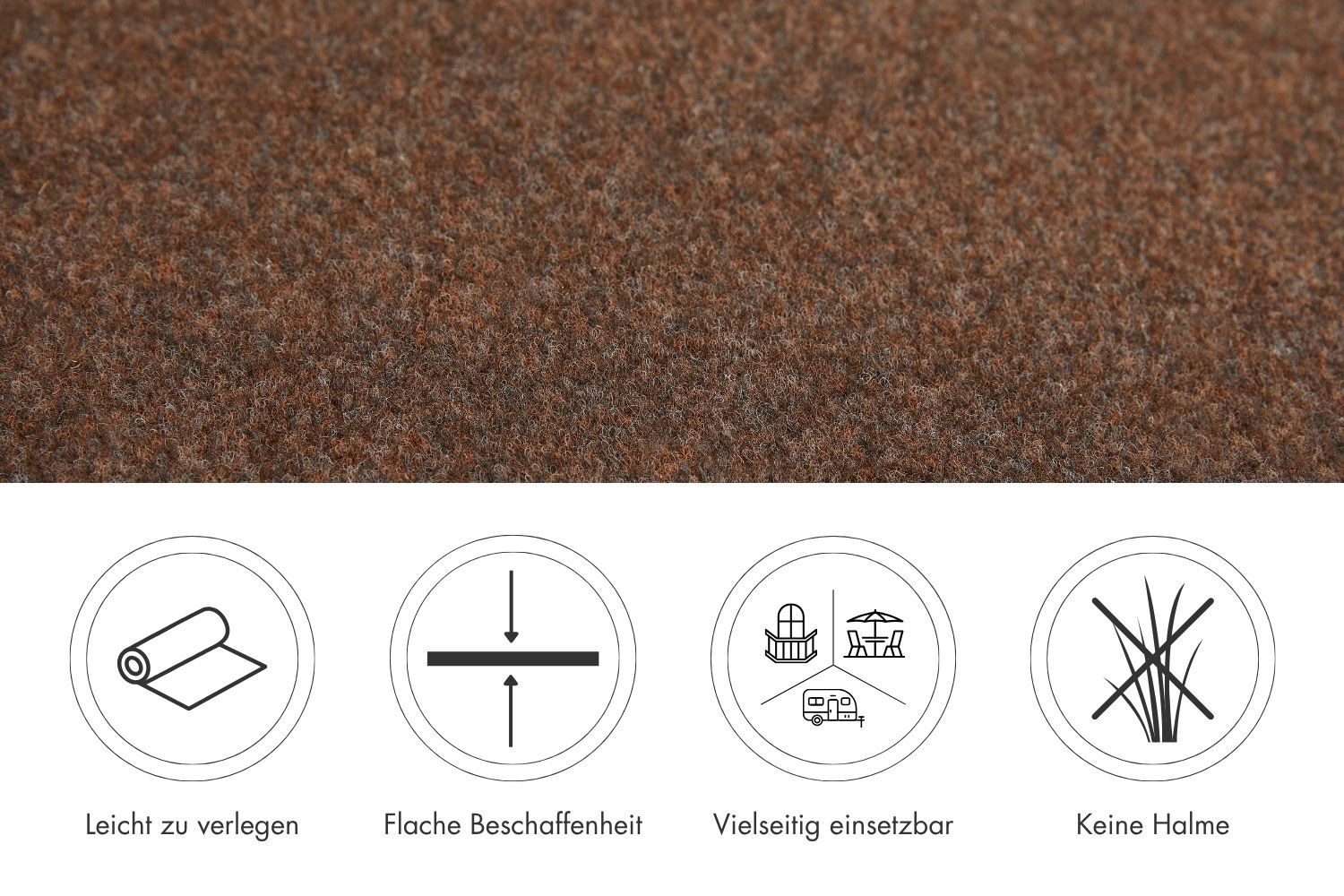 misento Kunstrasen Easy, rechteckig, Höhe: 4 mm, Rasenteppich für Balkon und Terrasse mit Drainage-Noppen