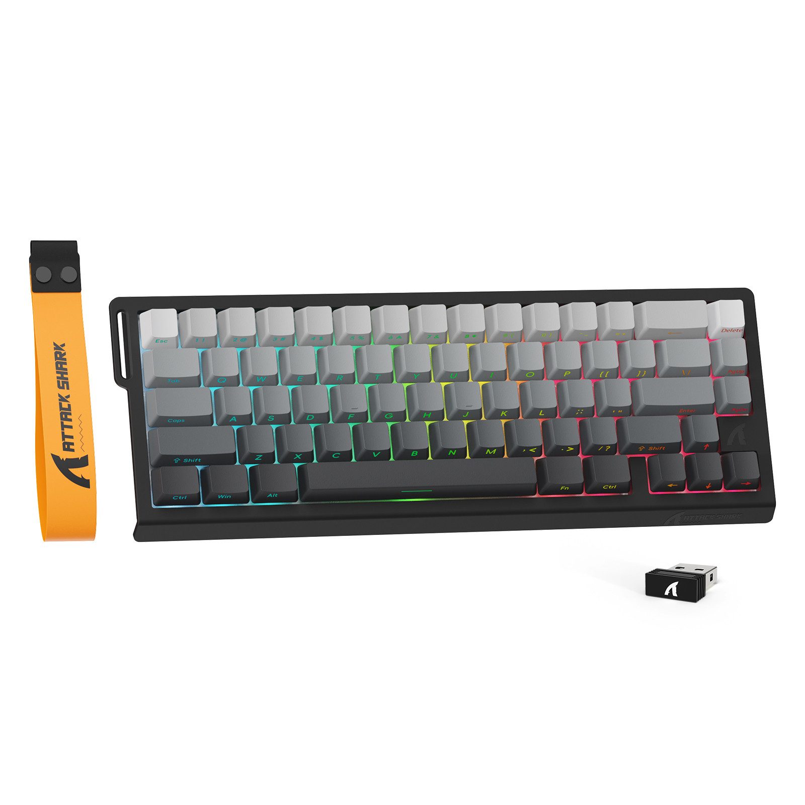 ATTACK SHARK X68PRO HE 8KHz Rapid Trigger Wireless Gaming-Tastatur,0,01mm RT Gaming-Tastatur (Hall-Effekt-Magnetschalter,BT/2.4G/Kabel,RGB)