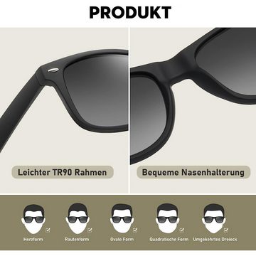 Rnemitery Sonnenbrille Retro Klassische Polarisierte Brille-Rechteckig-Sonnenbrillen Unisex