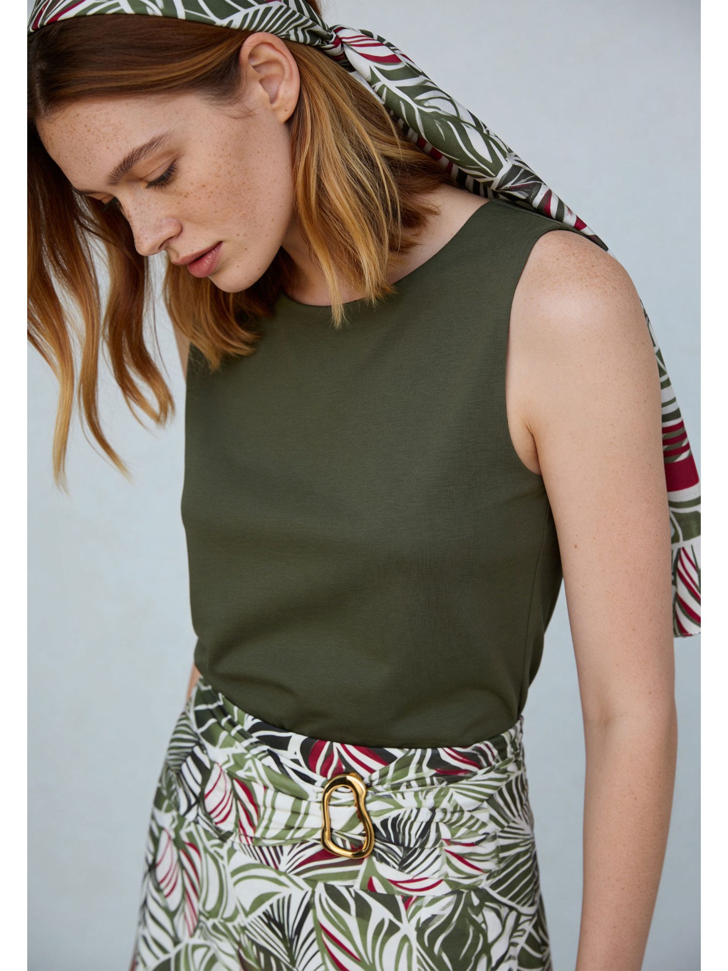 Shirttop stretchiges Basic-Tanktop, Baumwollmischung