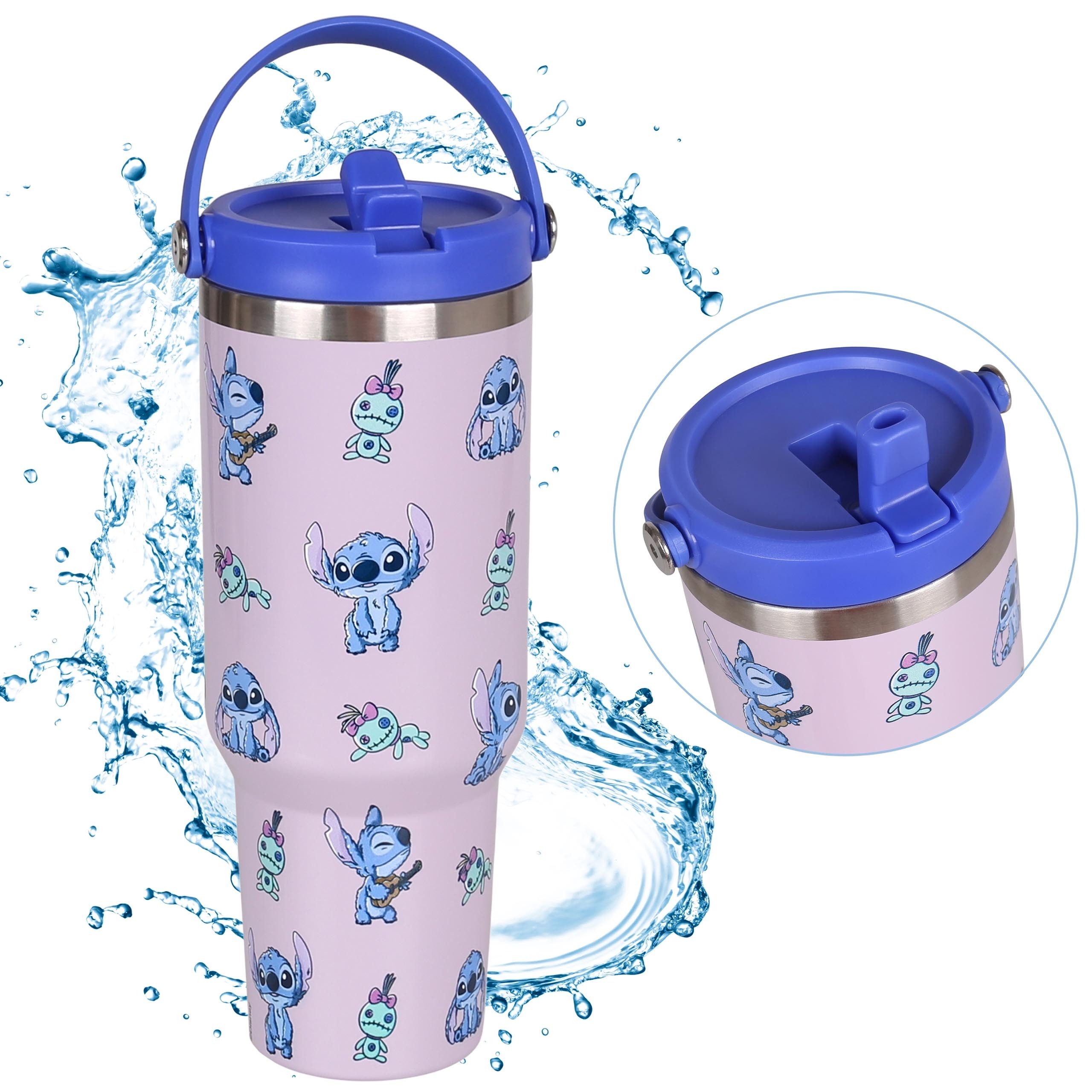 Disney Thermobecher Disney Stitch Thermobecher 1,18 l mit Deckel, Mundstück & Henkel