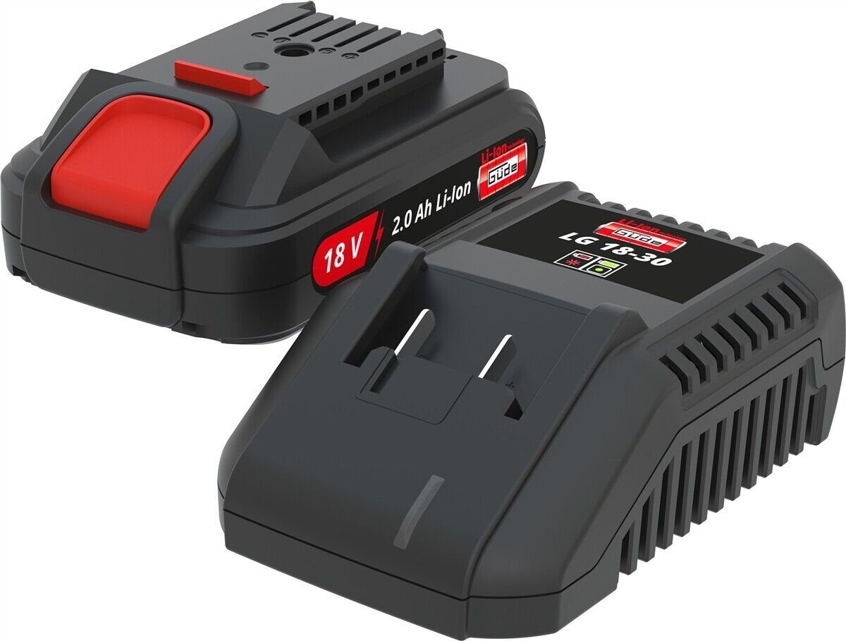 Güde GÜDE Starterset Systemladegerät + 18V E³ Systemakku 2 Ah LGAP 18-3020 Akku Starter-Set