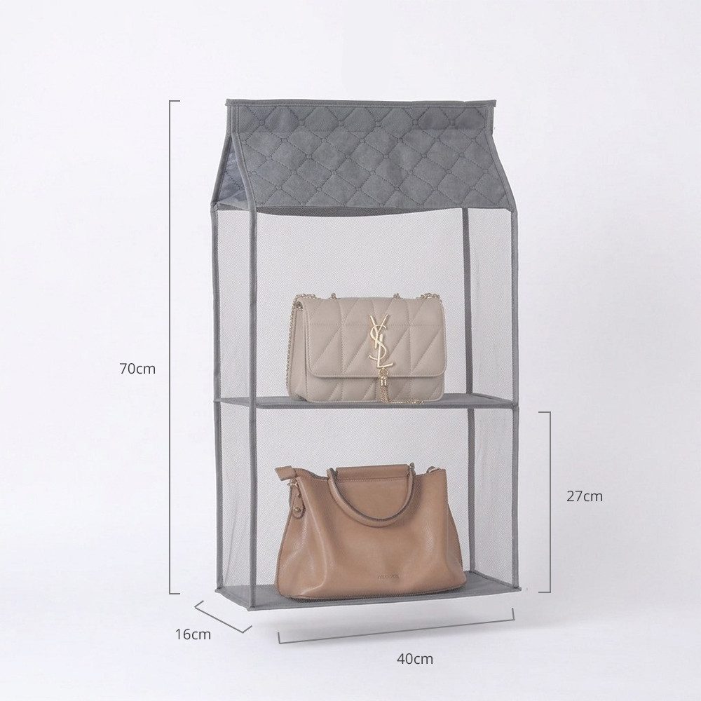 JASLIFE Hängeregal Taschen Organizer für Kleiderschrank, Handtaschen Organizer mit Mesh, Taschen Organizer mit Mesh, beidseitig offen, platzsparend und stabil