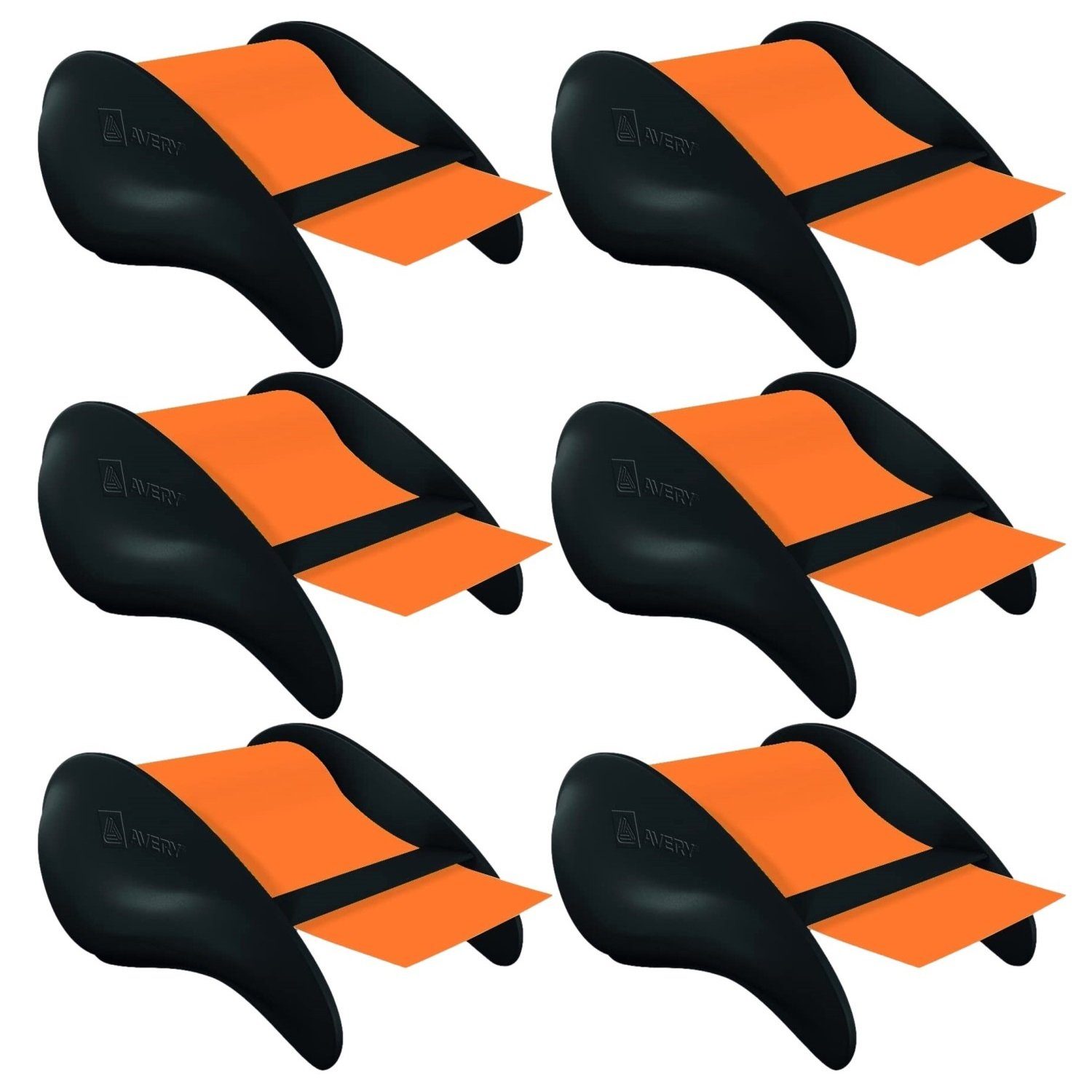 Avery Zweckform Haftnotizblock 6x Haftnotizen-Rolle im Spender 8m x 60mm Orange, Haft-Zettel Klebe-Zettel Roll-Haftstreifen Rollnotes