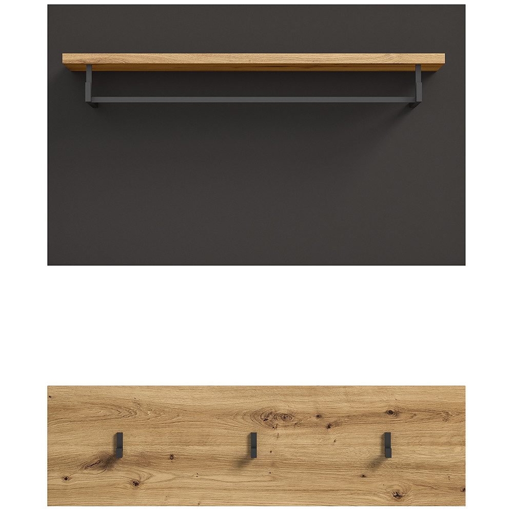 Lomadox Garderobenpaneel CORTONA-158, Flurpaneel Kleiderhaken Wandgarderobe günstig online kaufen