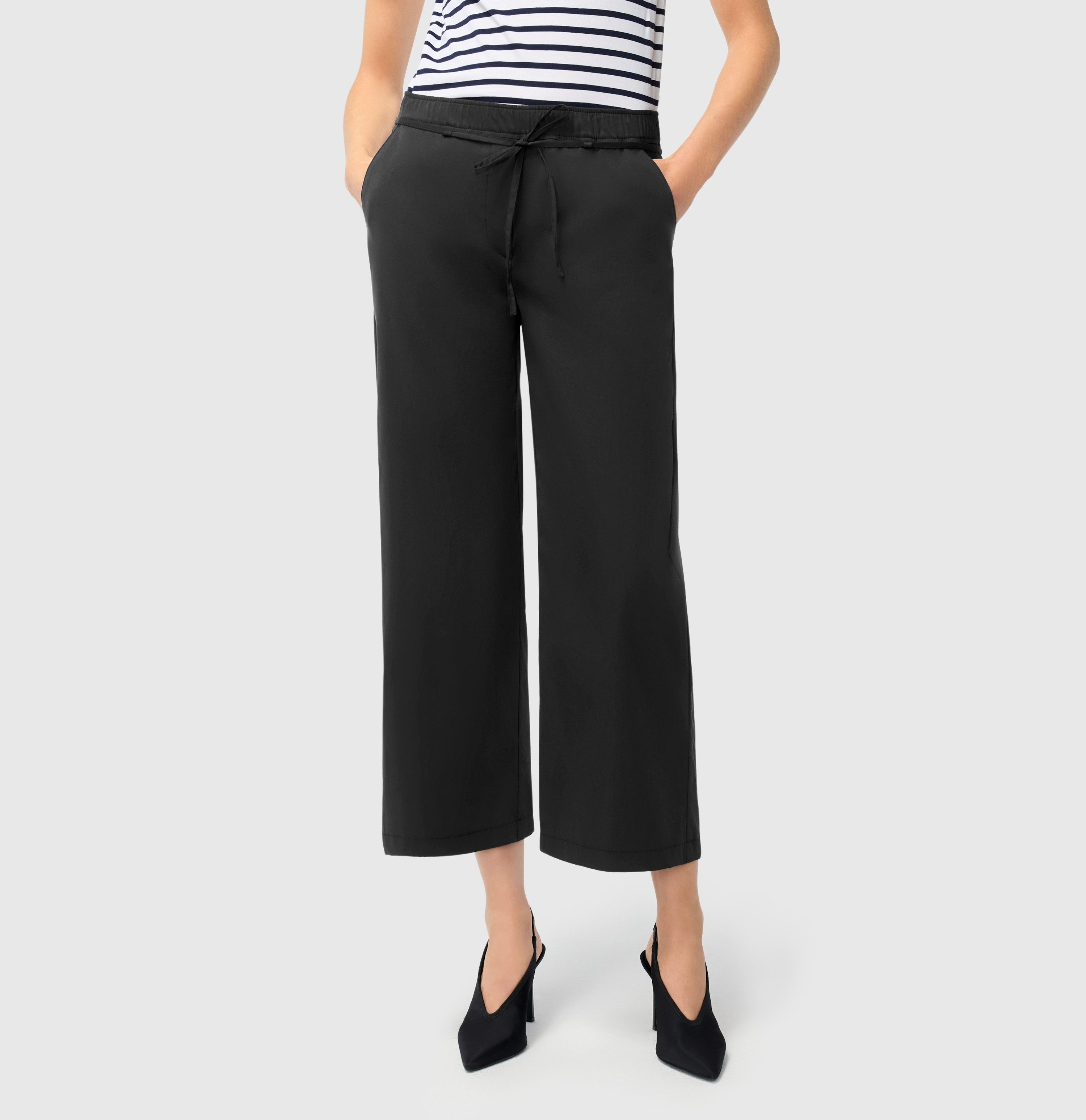 MAC 7/8-Hose CHIARA BELT cropped Wide Fit, mit geradem, weitem Bein