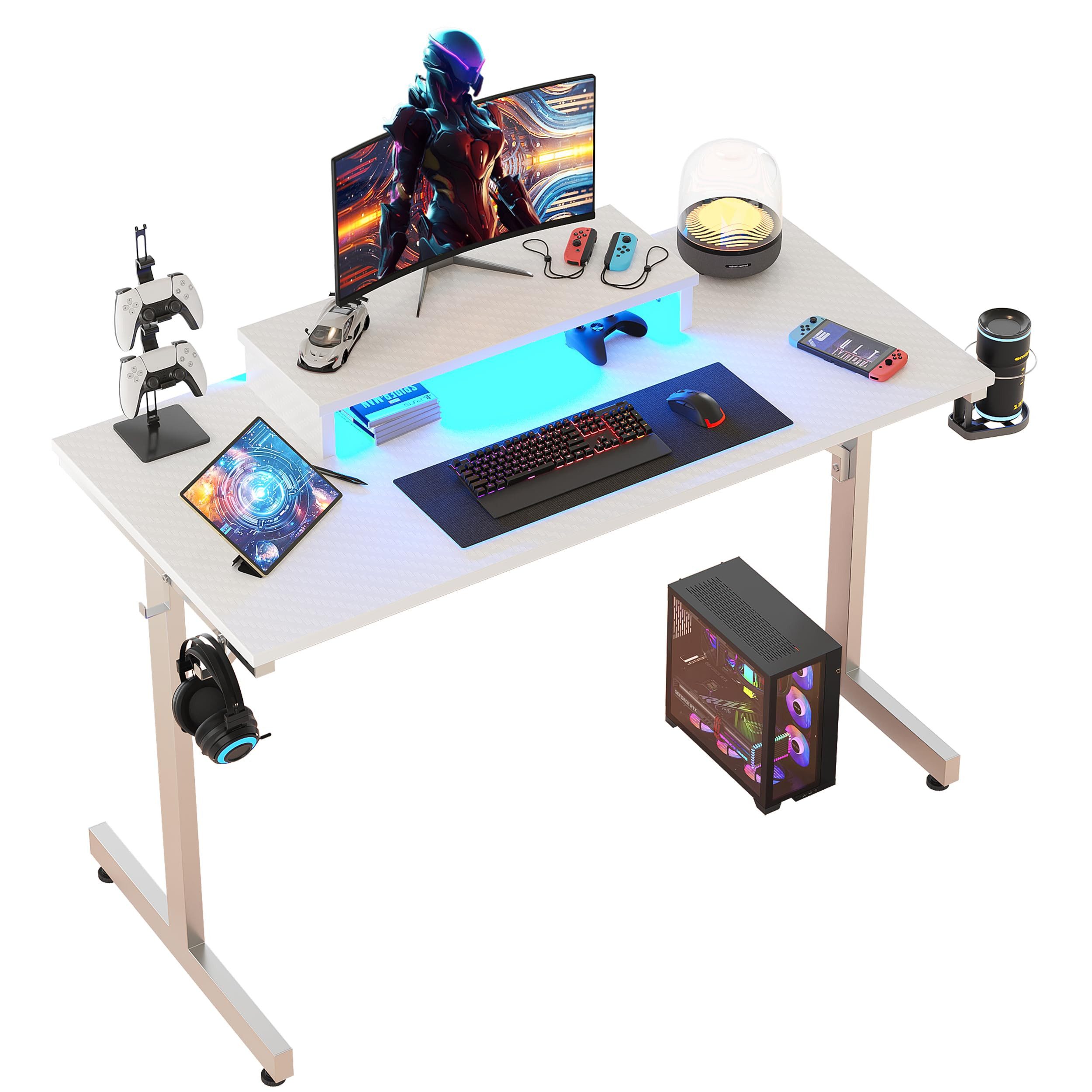 Bestier Gamingtisch 106cm×50cm×85cm Gaming Tisch, Schreibtisch mit LED (1 T günstig online kaufen