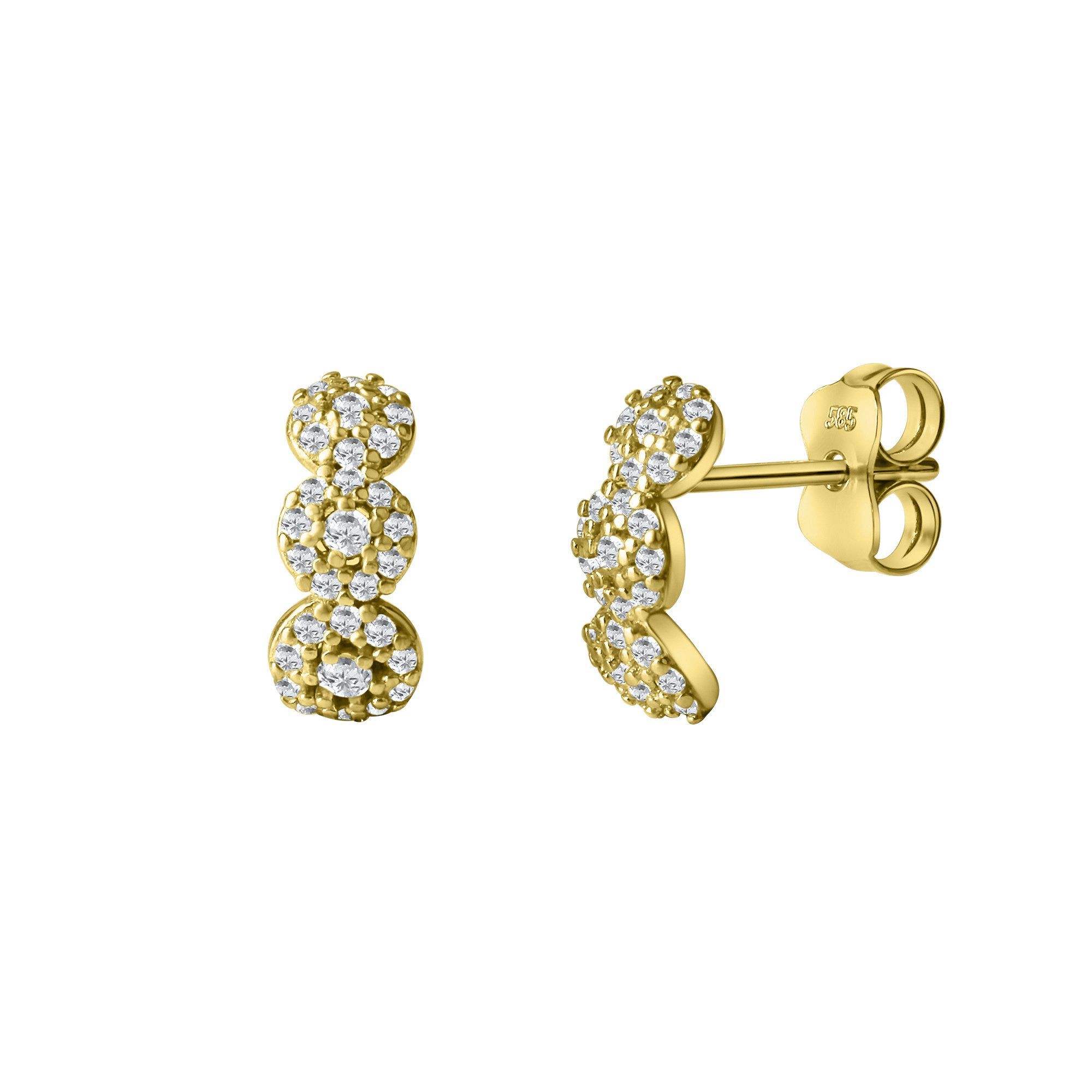 Fascination by Ellen K. Paar Ohrstecker Gold 585 mit 60x Zirkonia weiß günstig online kaufen
