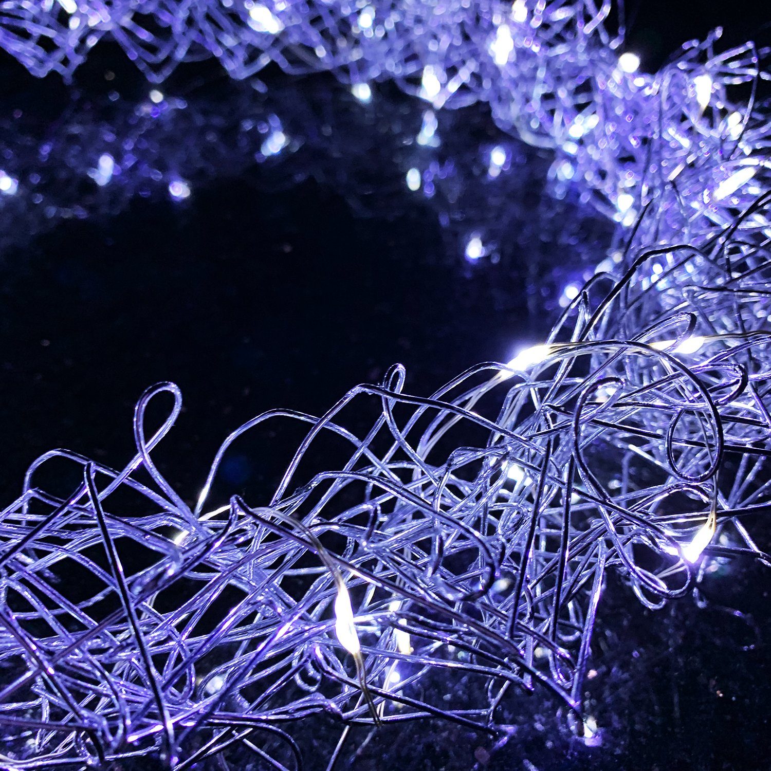 Mojawo Lichtervorhang LED Hängekranz / Tischdekoration Metall Ø30cm kaltwei günstig online kaufen