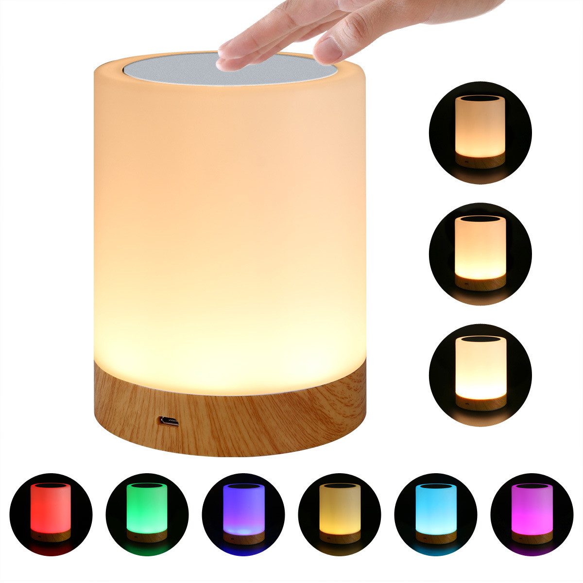 LED Nachttischlampe LED Nachttischlampe Touch Dimmbar, Tischlampe,Nachtlicht Kinder