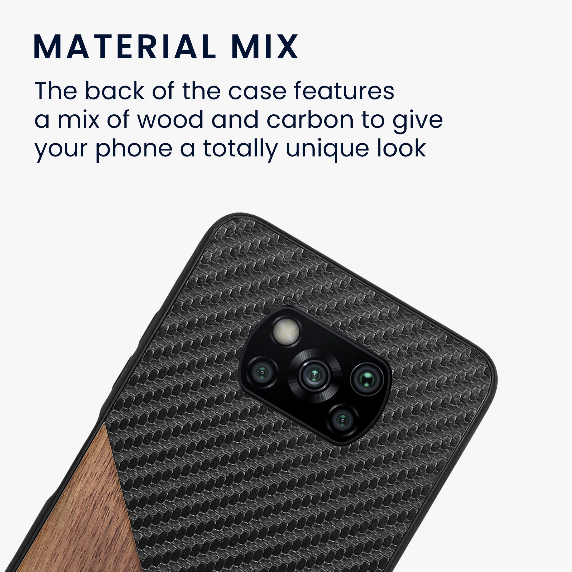 kwmobile Handyhülle Hülle für Xiaomi Poco X3 NFC / Poco X3 Pro, Holz Handy Schutzcase - Handy Case Schutzhülle - Smartphone Cover