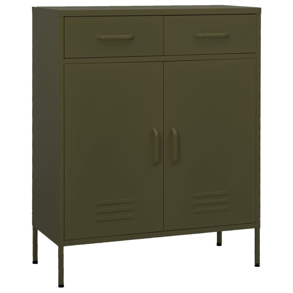 Aktenschrank Lagerschrank Olivgrün 80x35x101,5 cm Stahl