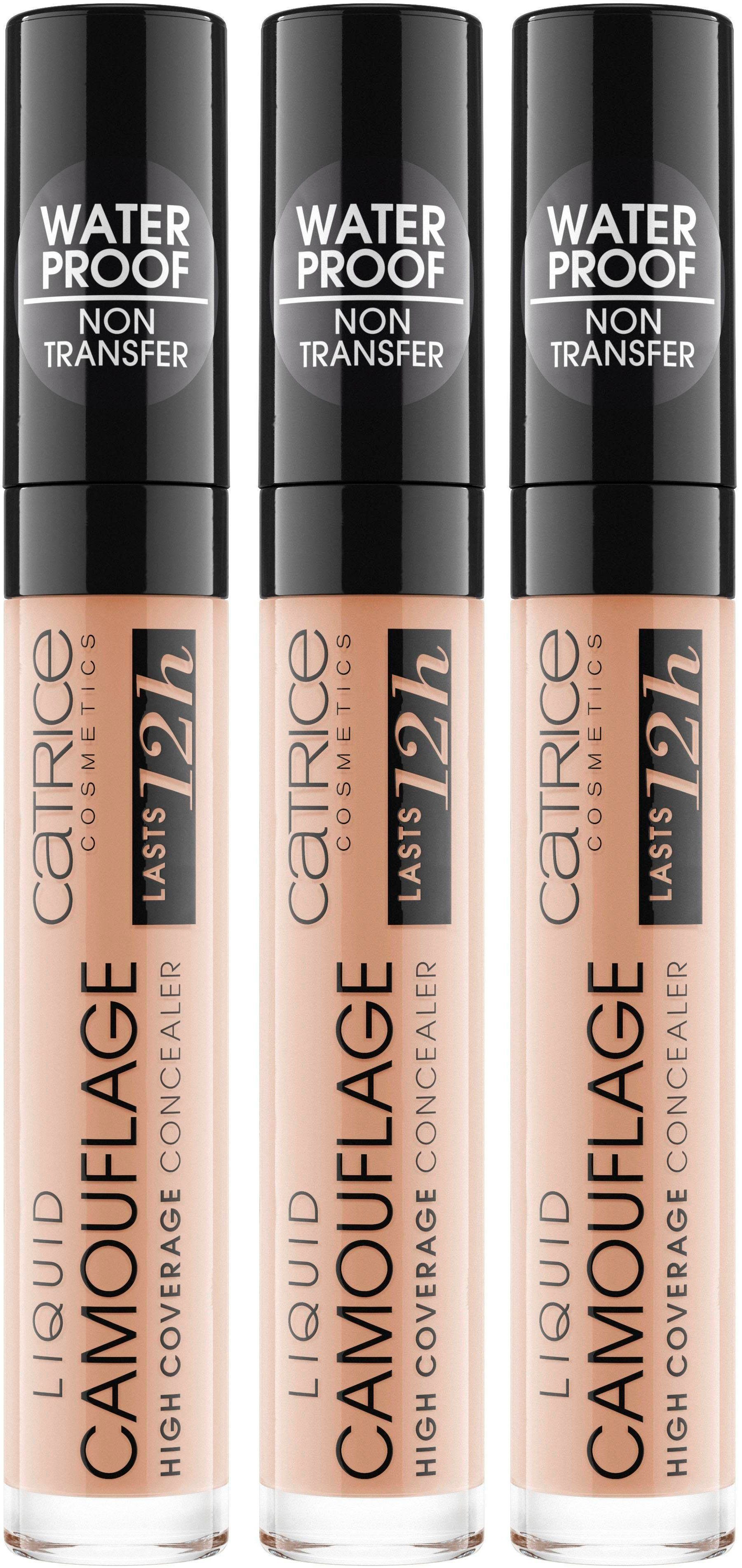 Catrice Concealer LIQUID CAMOUFLAGE HIGH COVERAGE CONCEALER, 3er Pack, mit optimaler Deckkraft