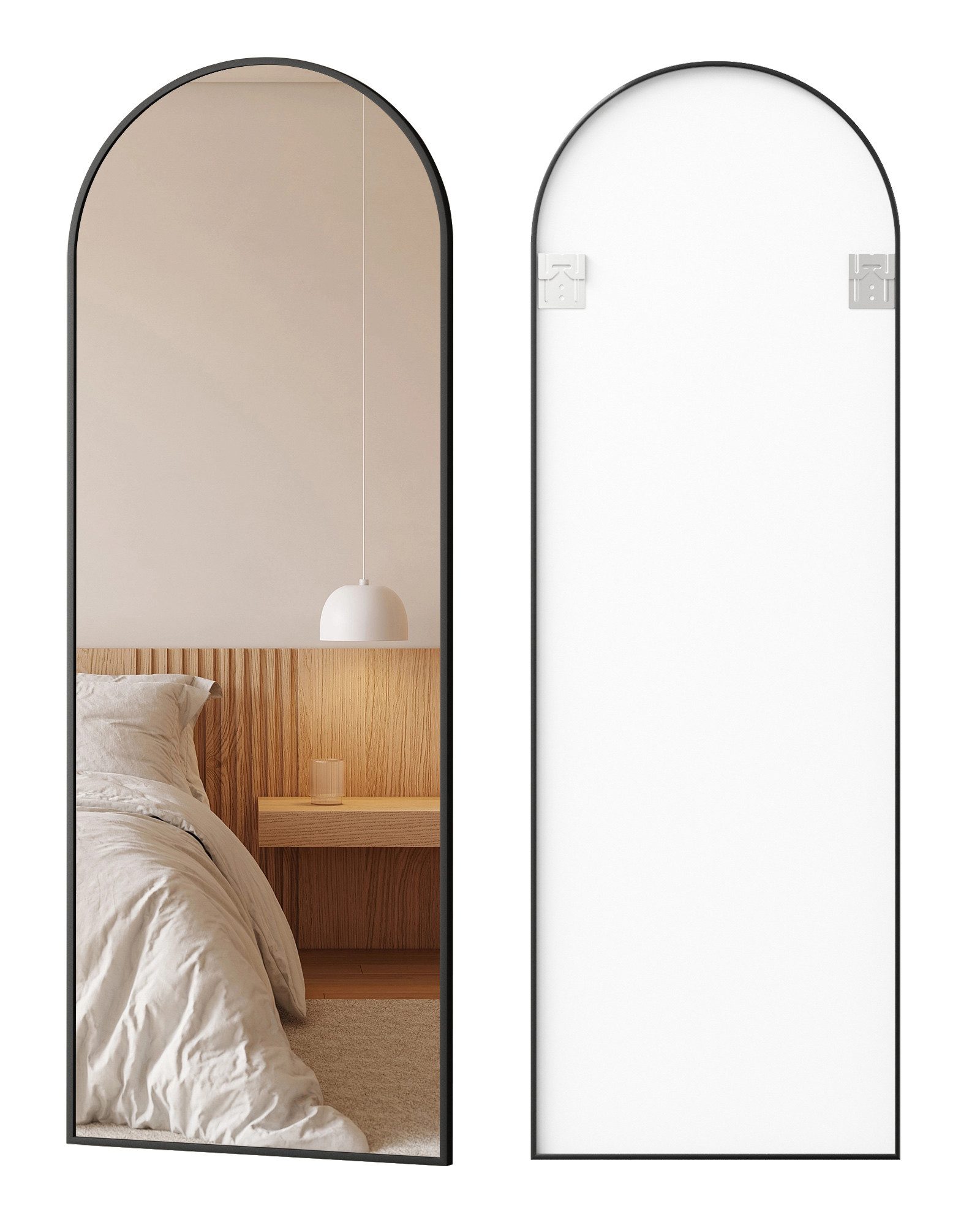 Hopibath Spiegel Flur Flurspiegel schmal hoch Ganzkörperspiegel Schwarz mit Alurahmen (Hochspiegel, Schlafzimmer, für Kinderzimmer, Wohnzimmer), Sicherheitsfolie