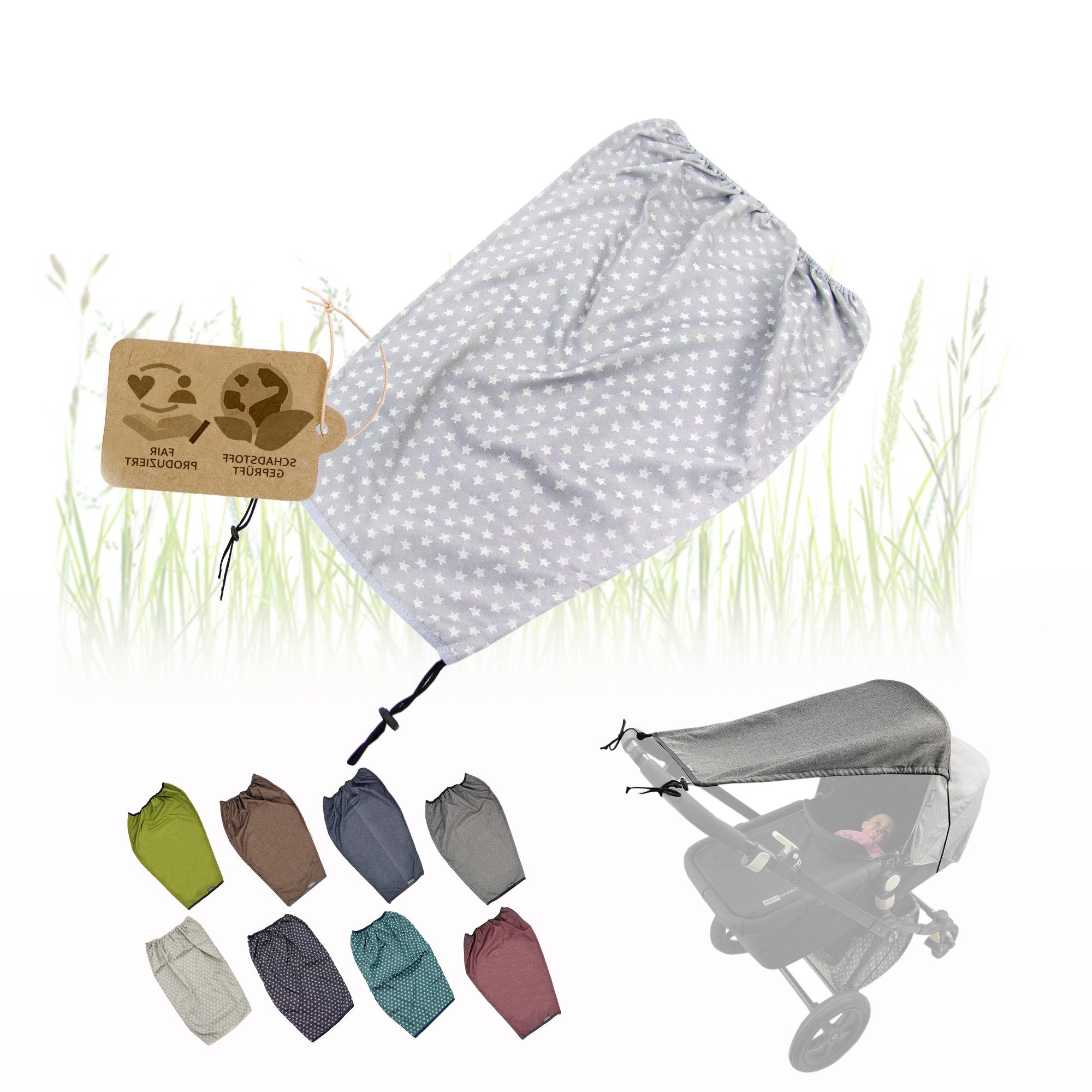 BambiniWelt by Rafael K. Kinderwagen-Sonnenschutzhülle universal Sonnensegel für Kinderwagen Buggy UV Schutz 50+, UV Schutz 50+