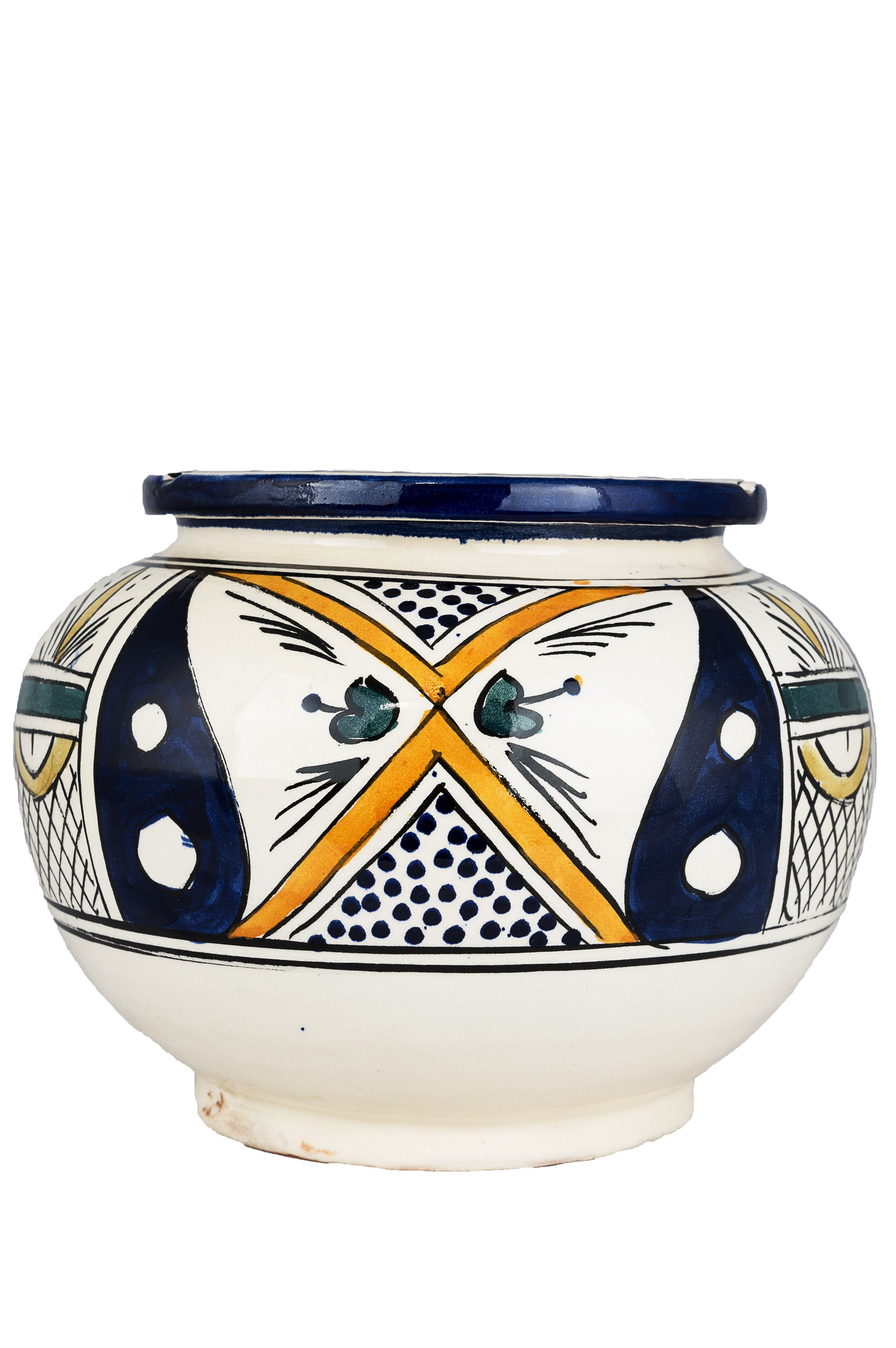 Marrakesch Orient & Mediterran Interior Aschenbecher Marokkanischer Aschenbecher Afifa XL handgefertigt aus Keramik 20 cm, Handarbeit