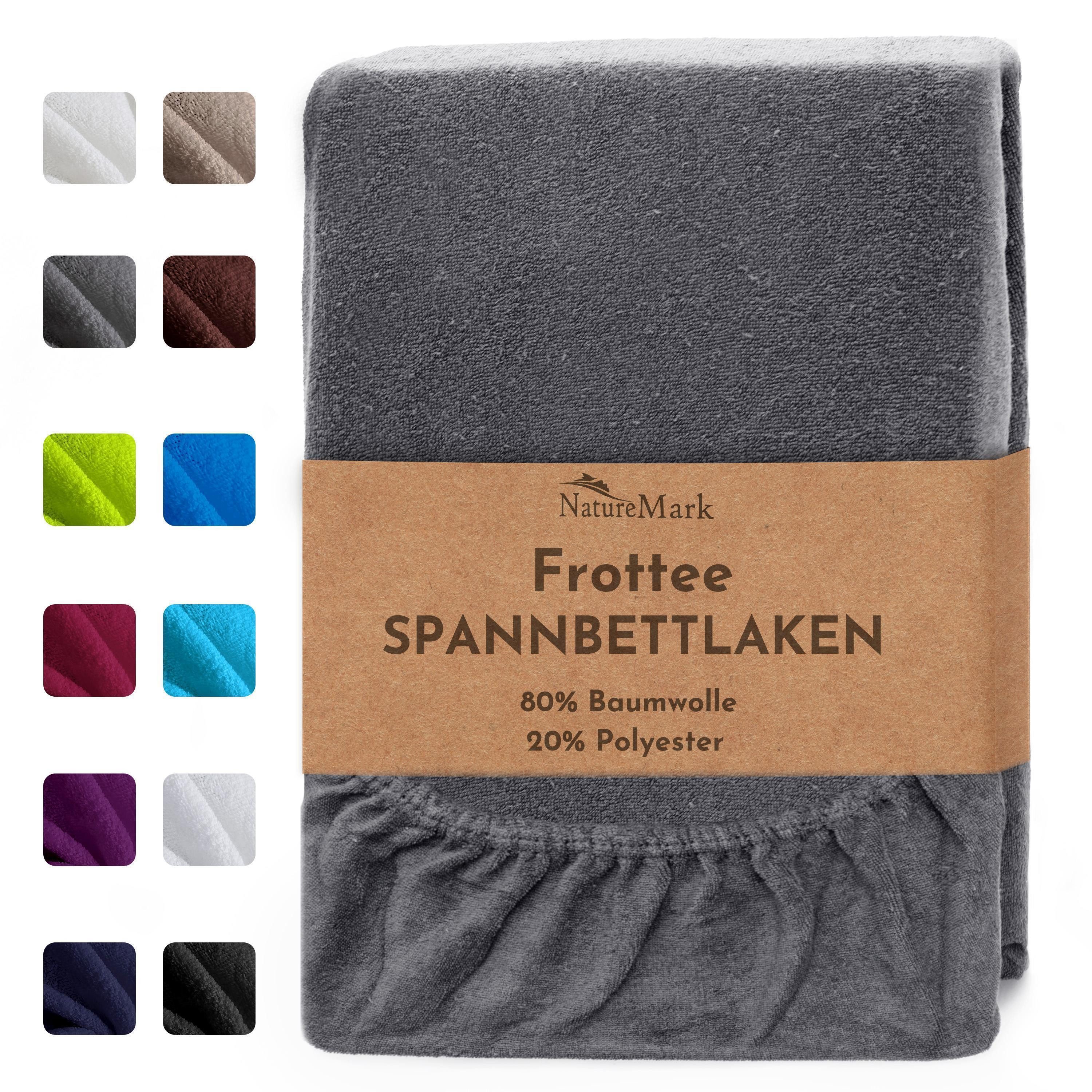 NatureMark Spannbettlaken Frottee Spannbetttuch, 80% Baumwolle / 20% Polyes günstig online kaufen