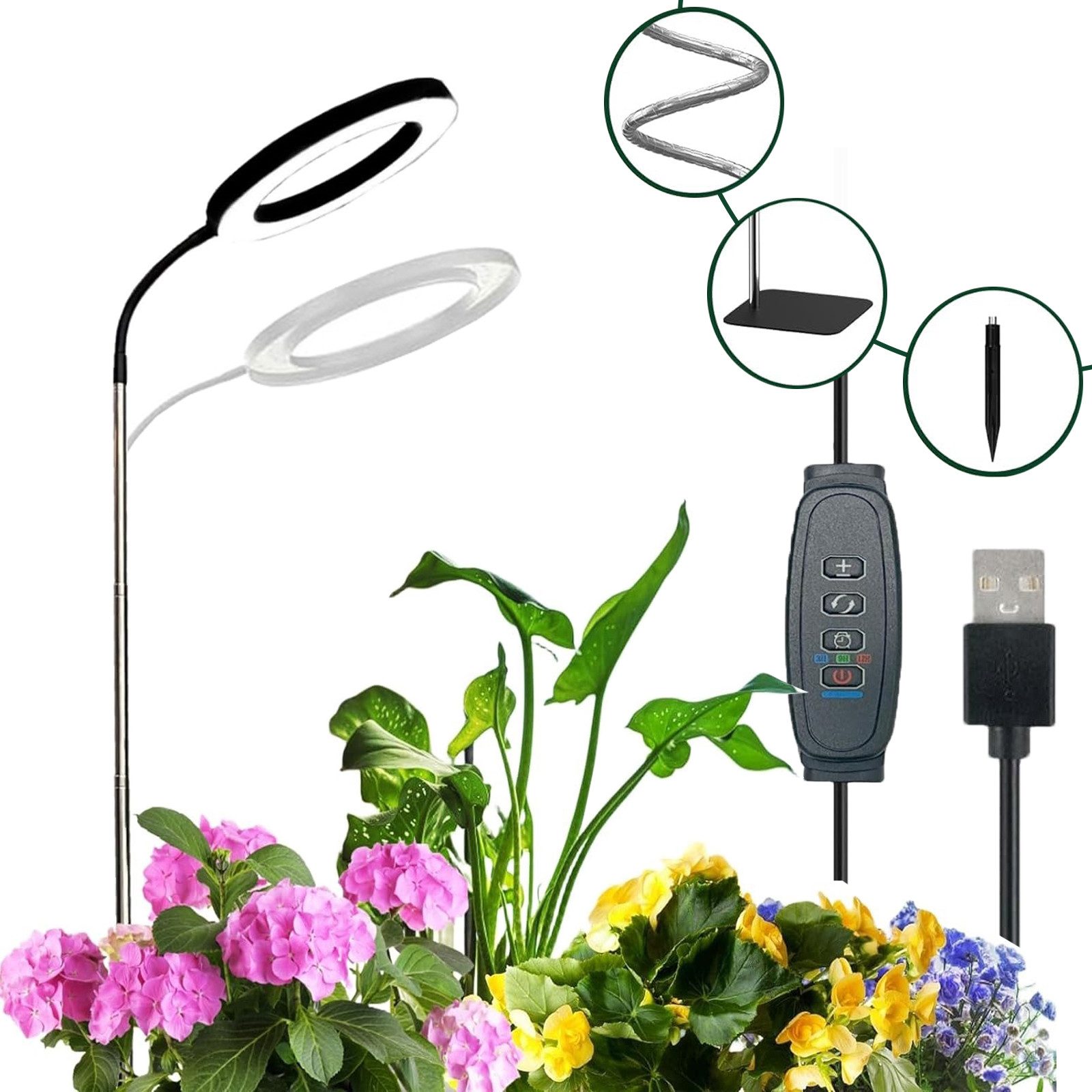 Jibenhome Pflanzenlampe LED Vollspektrum Pflanzenlicht 3/9/12H günstig online kaufen