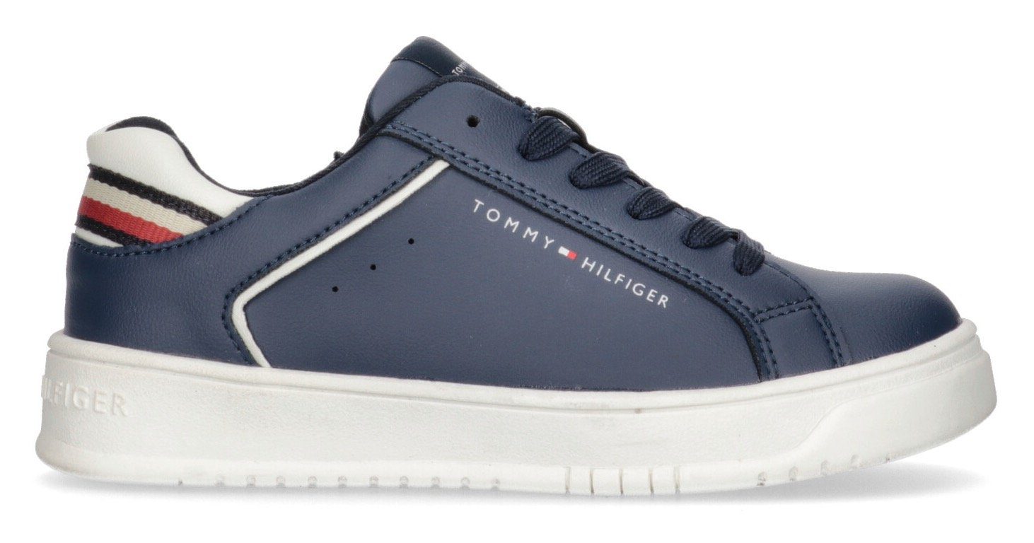 BLUE Sneaker Retro CUT SNEAKER Hilfiger LOW Look Tommy im LACE-UP