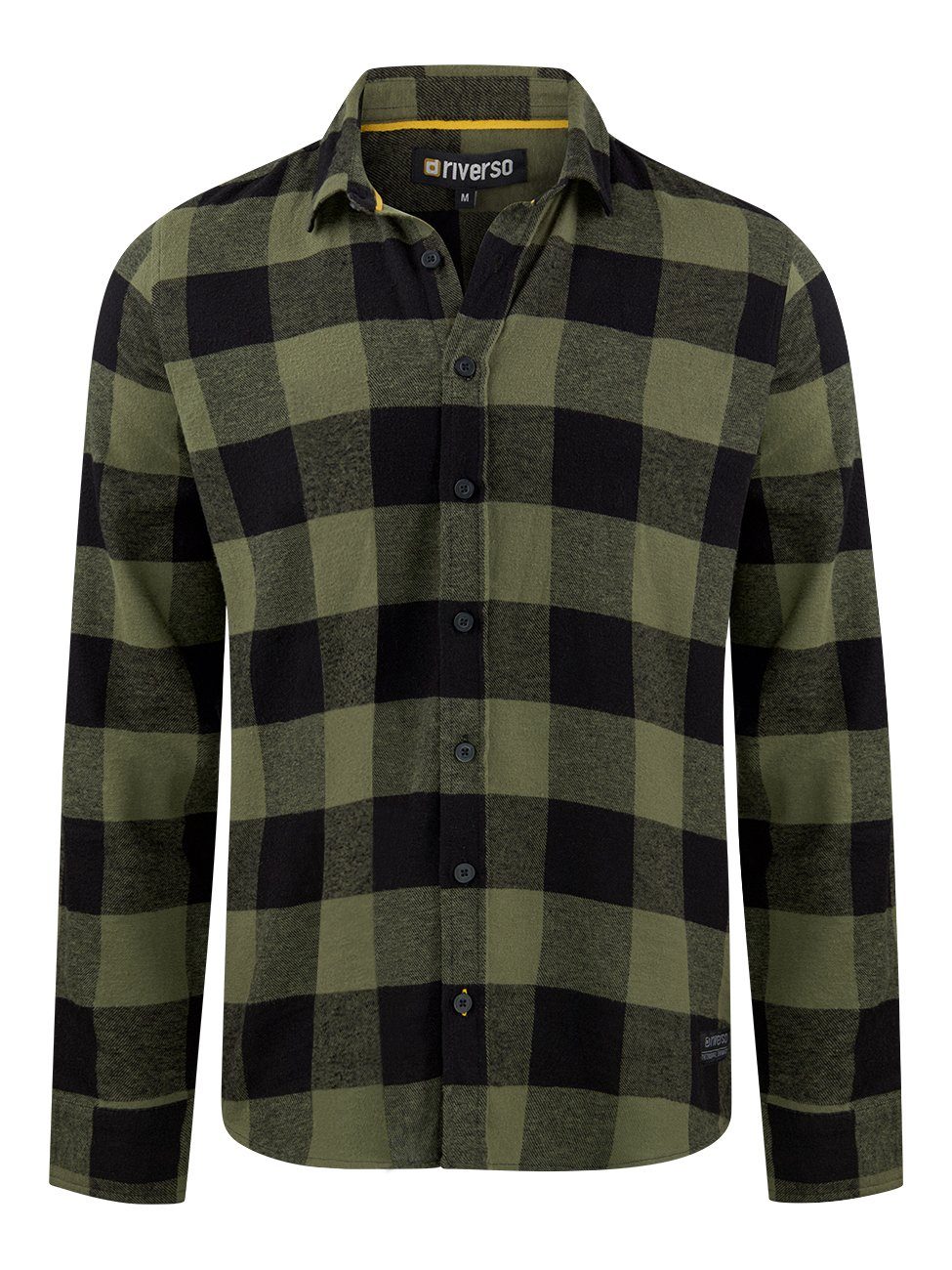 riverso Langarmhemd Herren Karohemd RIVArne Regular Fit (1-tlg)