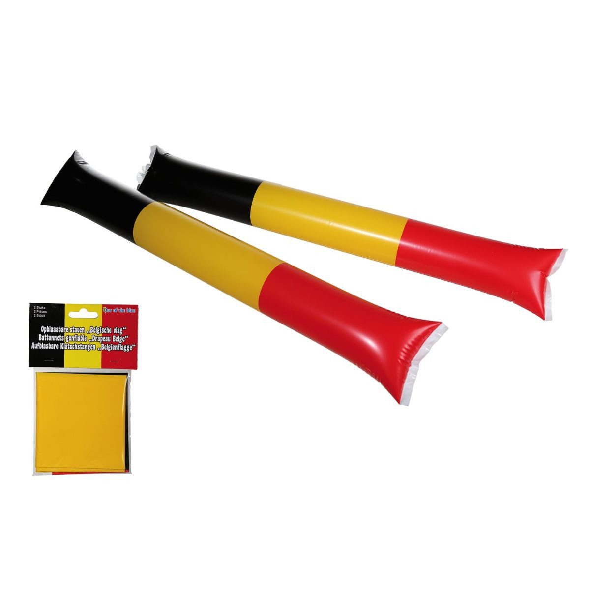 Flagge Klatschstangen aufblasbar Belgien Flagge 2 x 60 cm
