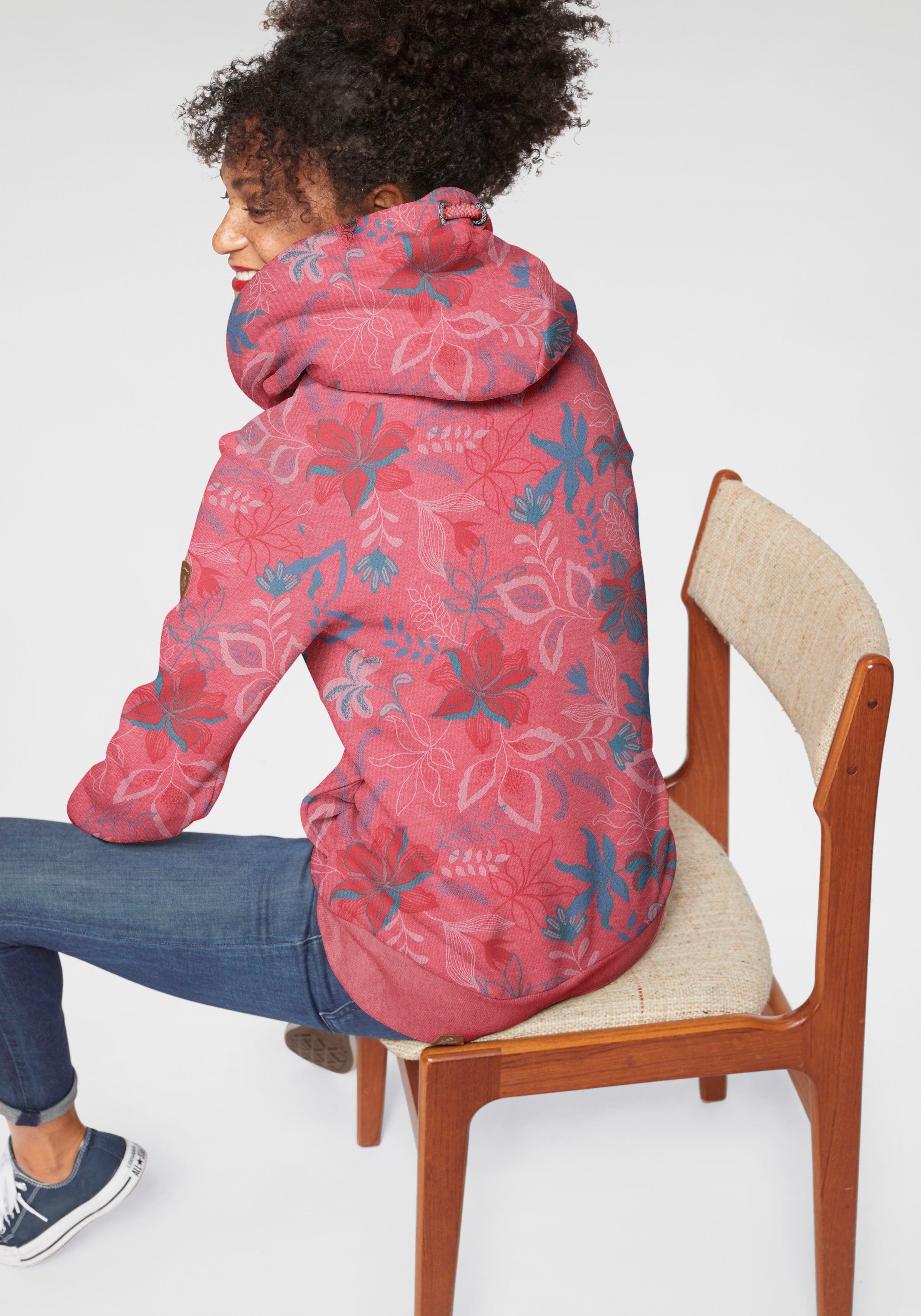 Ragwear Kapuzensweatshirt GRIPY FLOWERS O Hoodie mit floralem All Over-Druck