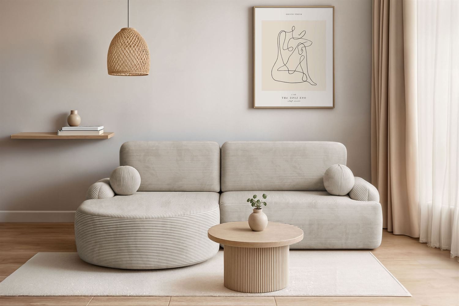 Lookway Ecksofa CLEO CORD Rundes Ecksofa günstig online kaufen