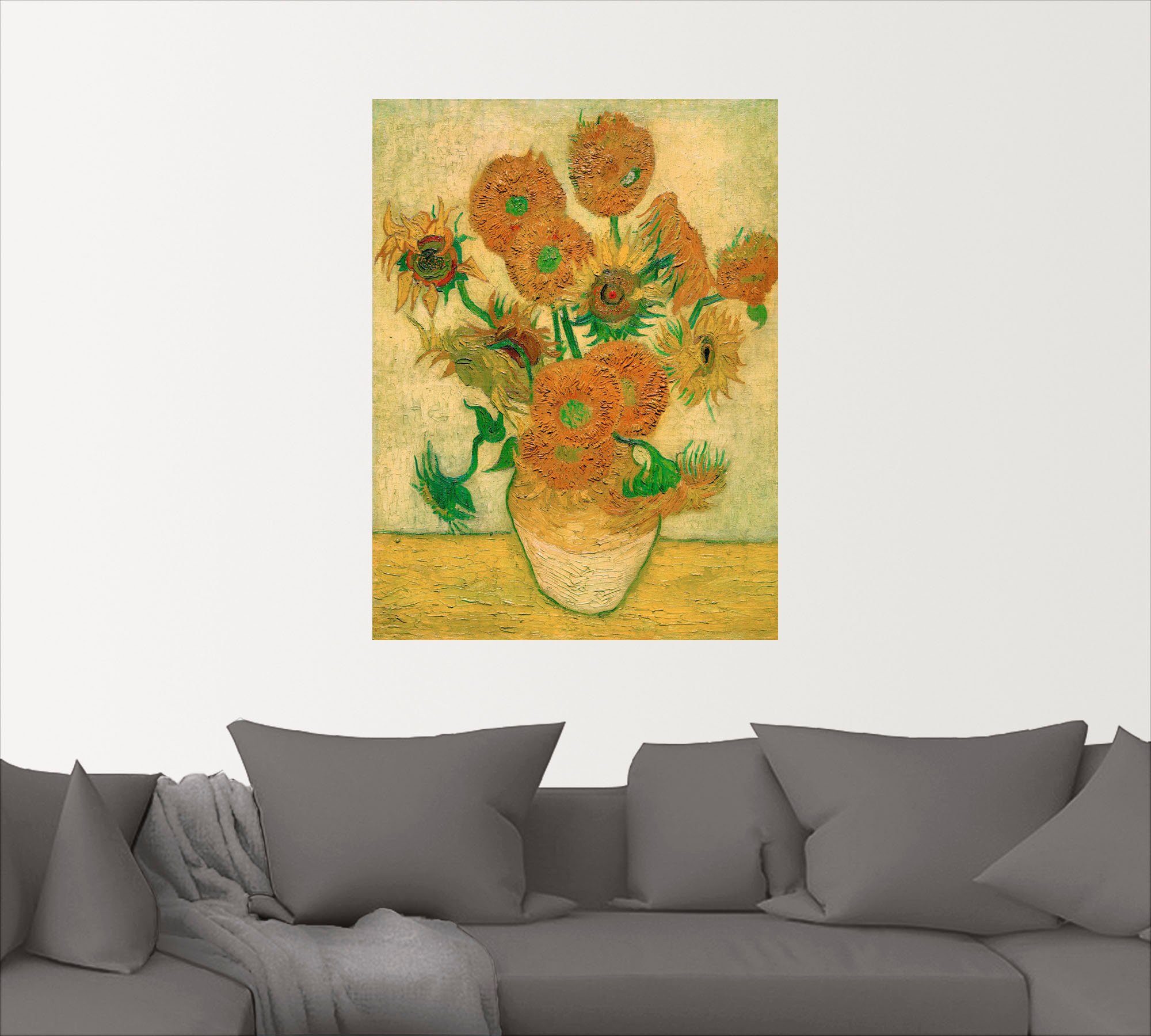 Artland Wandbild Sonnenblumen, Poster Größen oder versch. als Wandaufkleber Blumen St), (1 Leinwandbild, in