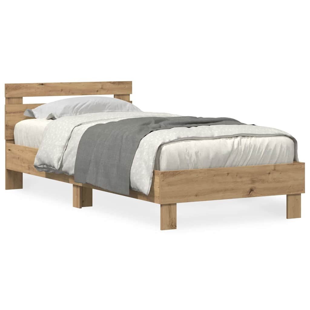 vidaXL Bett Bettgestell Artisan-Eiche 75 x 190 cm Holzwerkstoff (1-tlg) günstig online kaufen