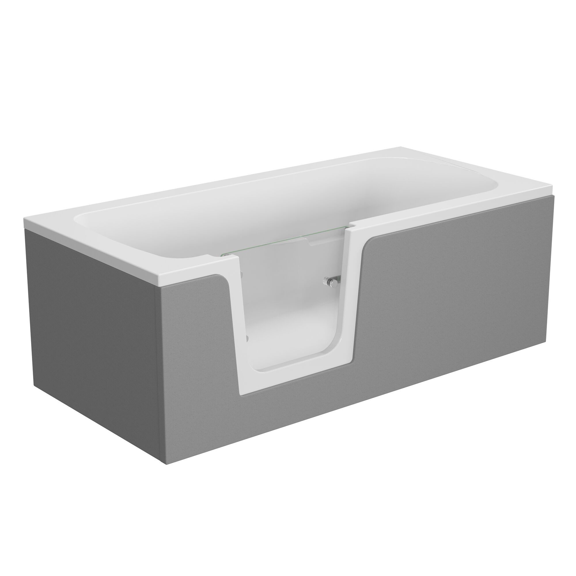 Schulte Badewanne Q1 mit Tür, 175 x 70 cm, mit befliesbarer Front- und Seitenverkleidung, (Komplettset), inkl. Fußgestell und Ablauf, Türanschlag links