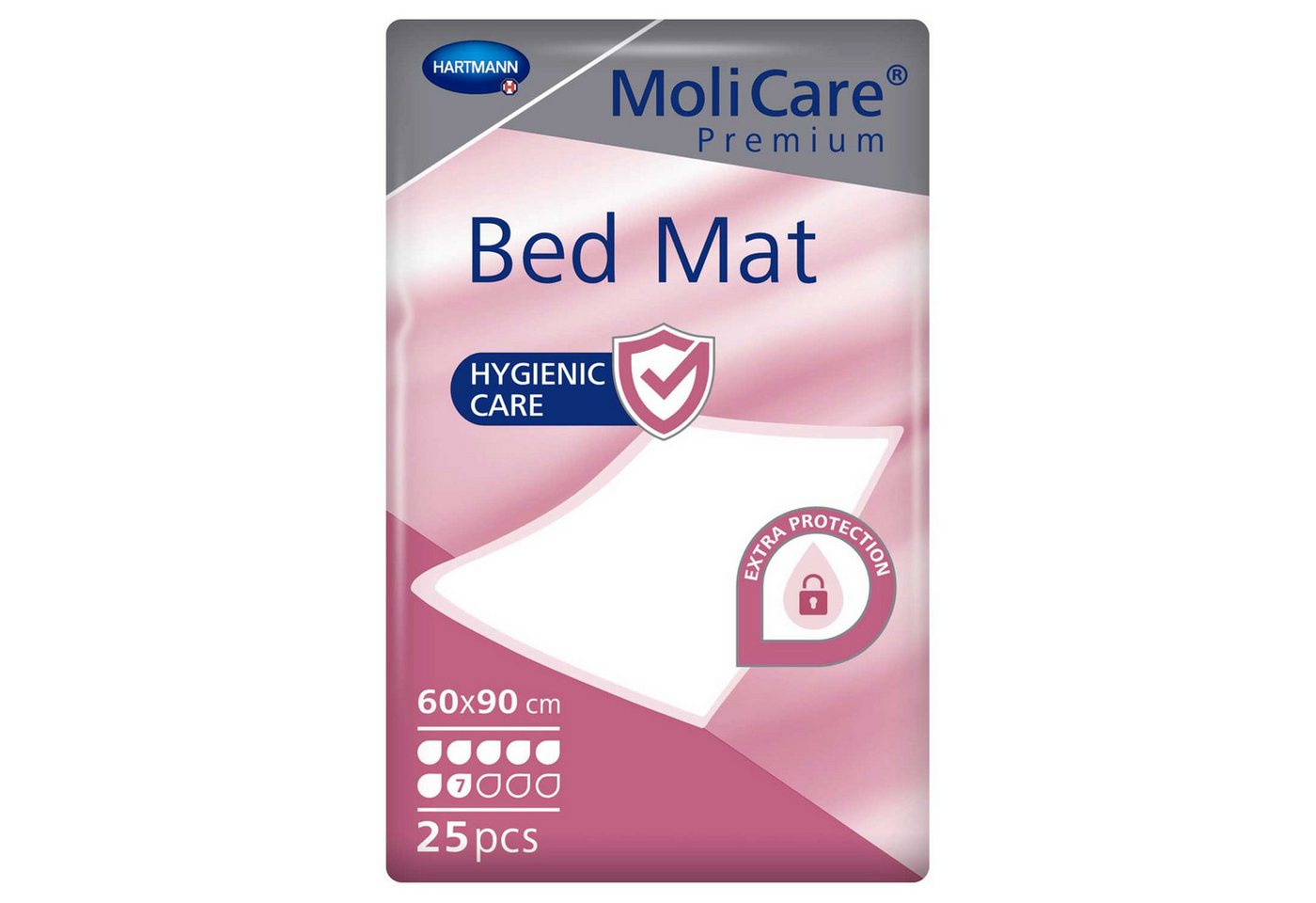 Inkontinenzauflage Hartmann MoliCare Premium Bed Mat 7 Tropfen 60 x 90 cm 25 Stück PAUL HARTMANN AG, Flüssigkeitsundurchlässige Unterseite