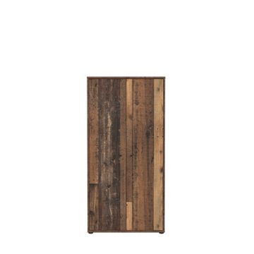 möbelando Aktenschrank Tembi Moderner Schrank aus Spanplatte in Old Wood Vintage Nachbildung mit 2 Holztüren, 1 Konstruktionsboden und 3 Einlegeböden. Breite 73,7 cm, Höhe 149,5 cm, Tiefe 34,8 cm