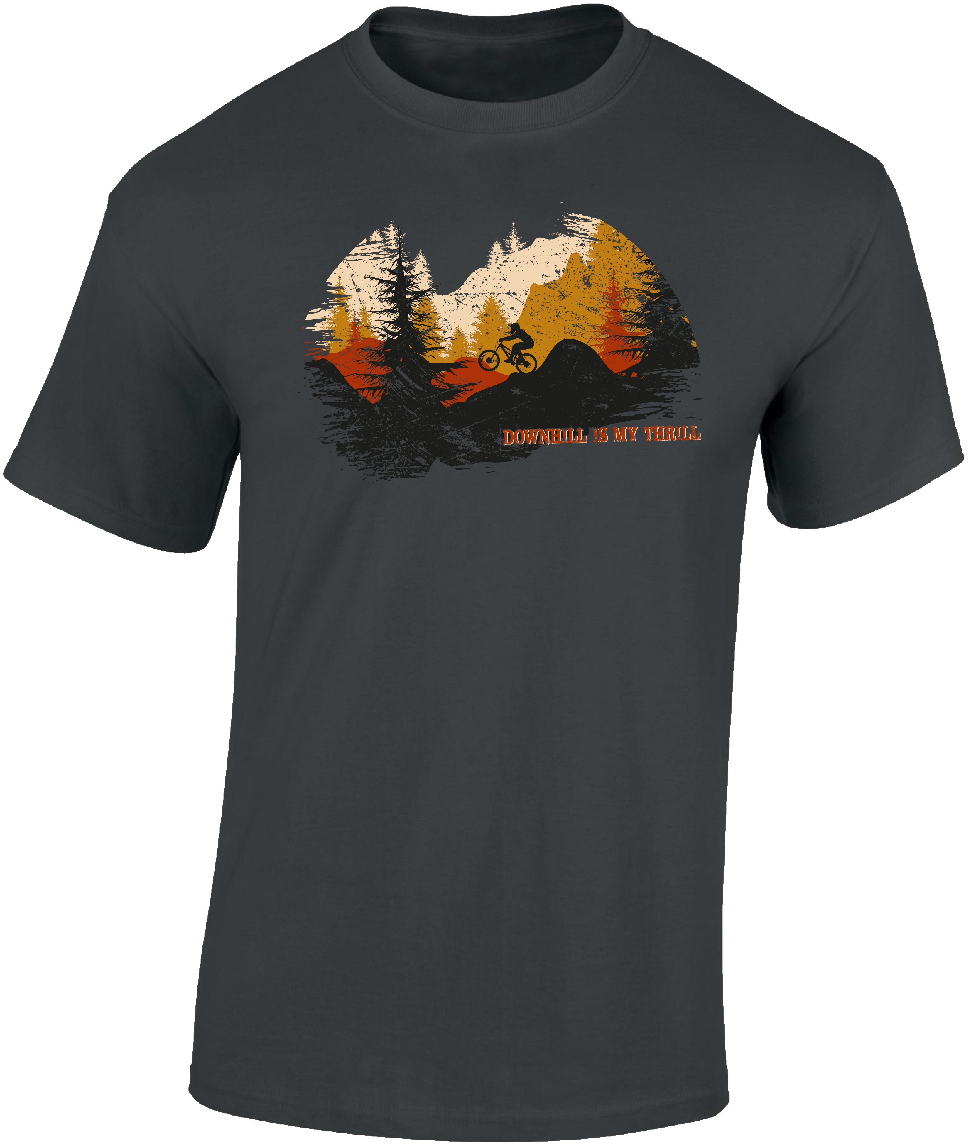 Print-Shirt Kinder T-Shirt: "Downhill is my thrill" - Fahrrad Jungen & Mädchen