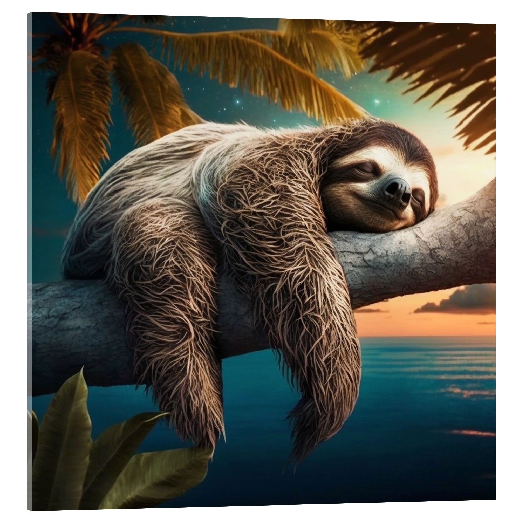 Posterlounge Wandbild Faultier auf einer Palme, Michael artefacti, erhältli günstig online kaufen