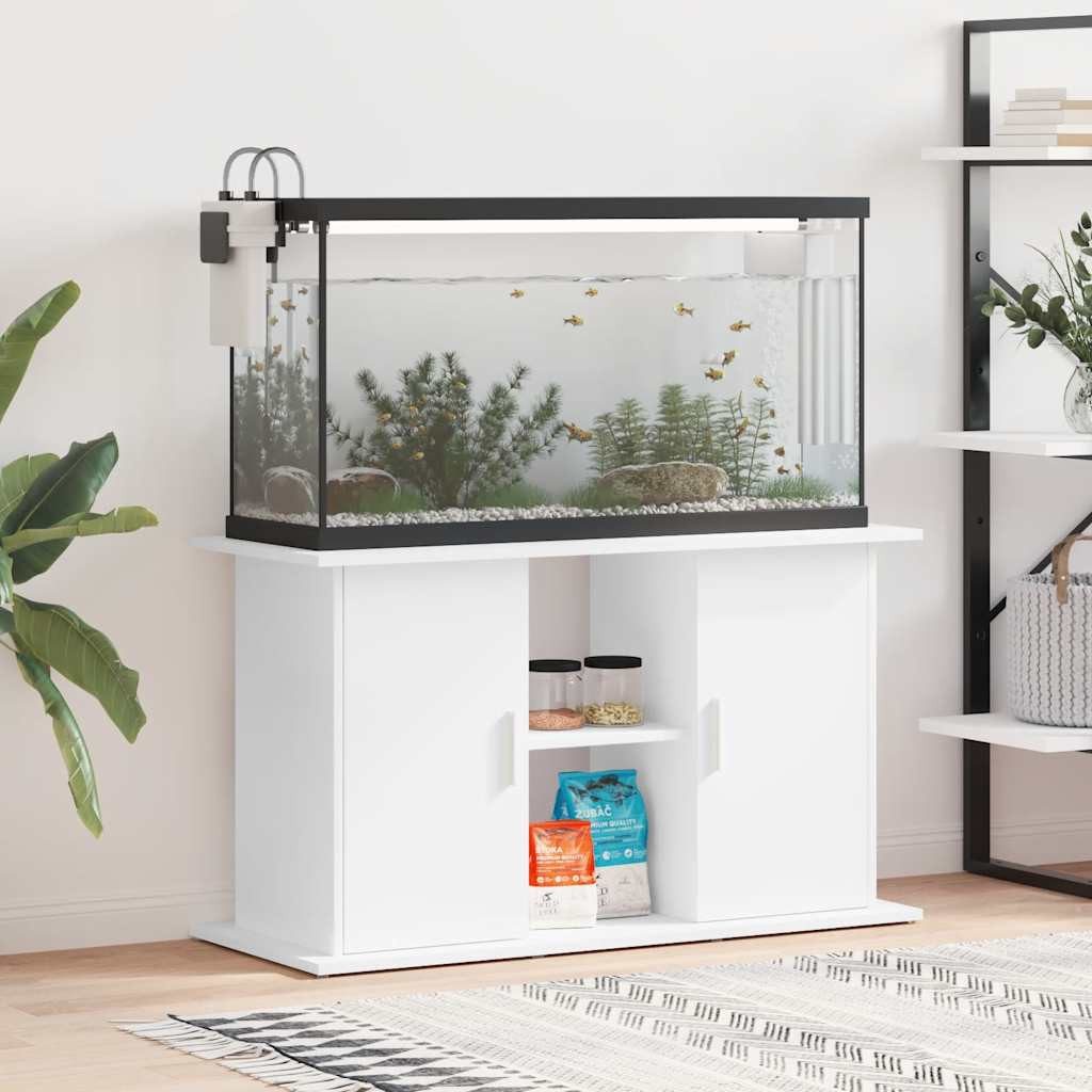 furnicato Aquariumunterschrank Aquariumständer 101x41x58 cm Weiß Stabiler Aquariumschrank mit Ablagefächern für dein Zubehör in Weiß