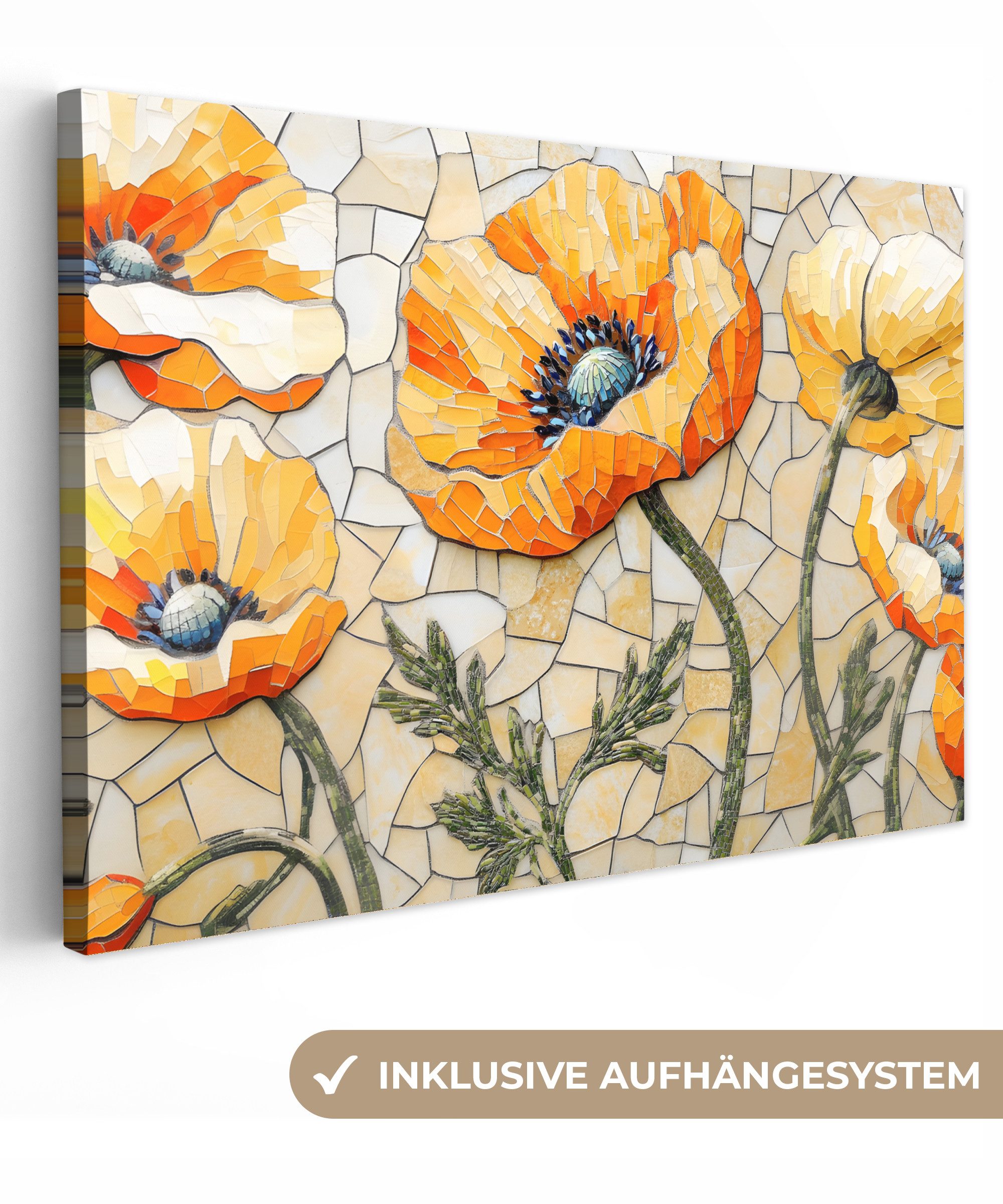 OneMillionCanvasses® Leinwandbild Mohnblumen - Orange - günstig online kaufen
