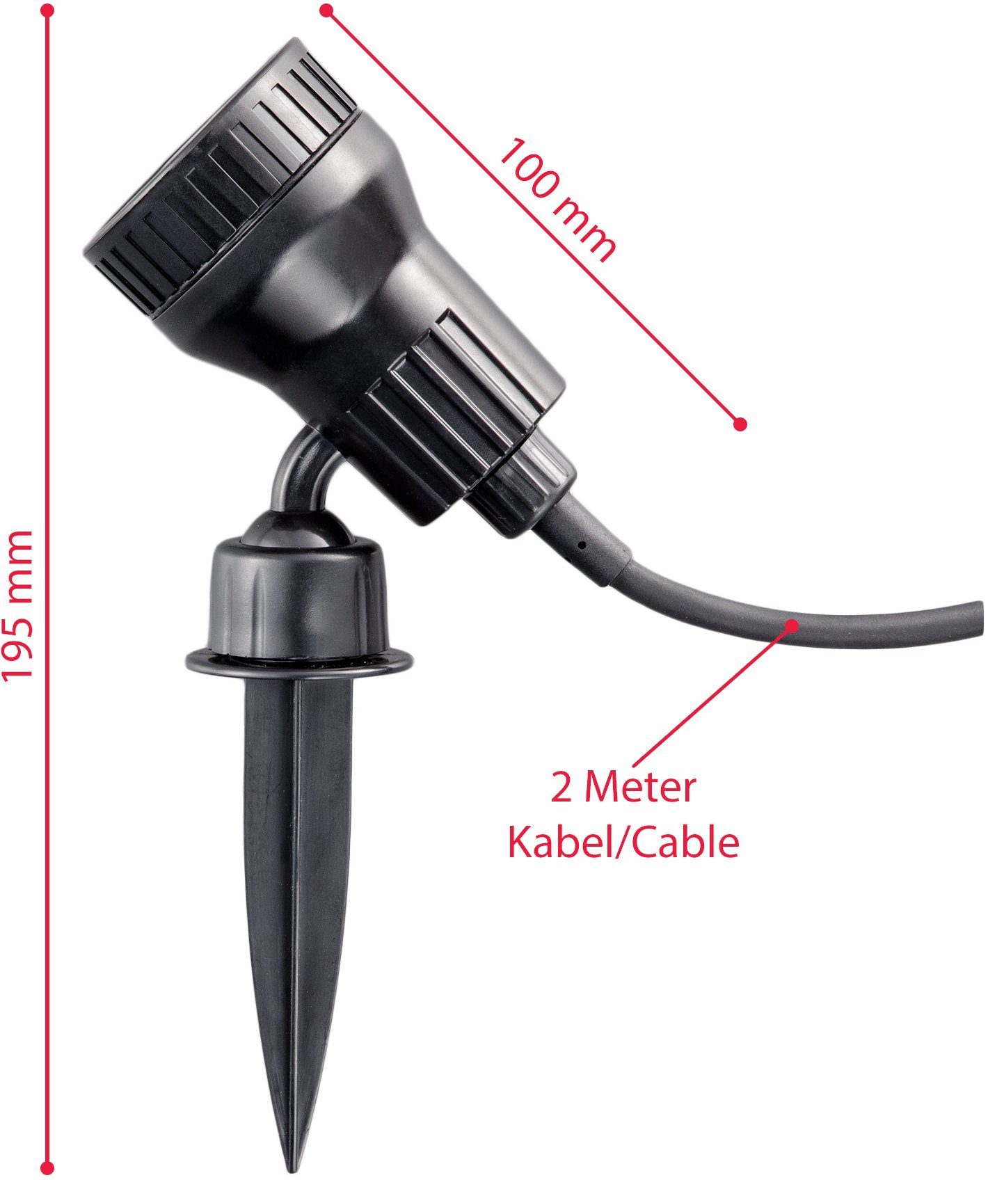 B.K.Licht LED Gartenstrahler, LED wechselbar, LED, Erd-Spieß, 3W Wandspo,t Warmweiß, GU10 Gartenleuchte, Außen-Leuchte, IP44