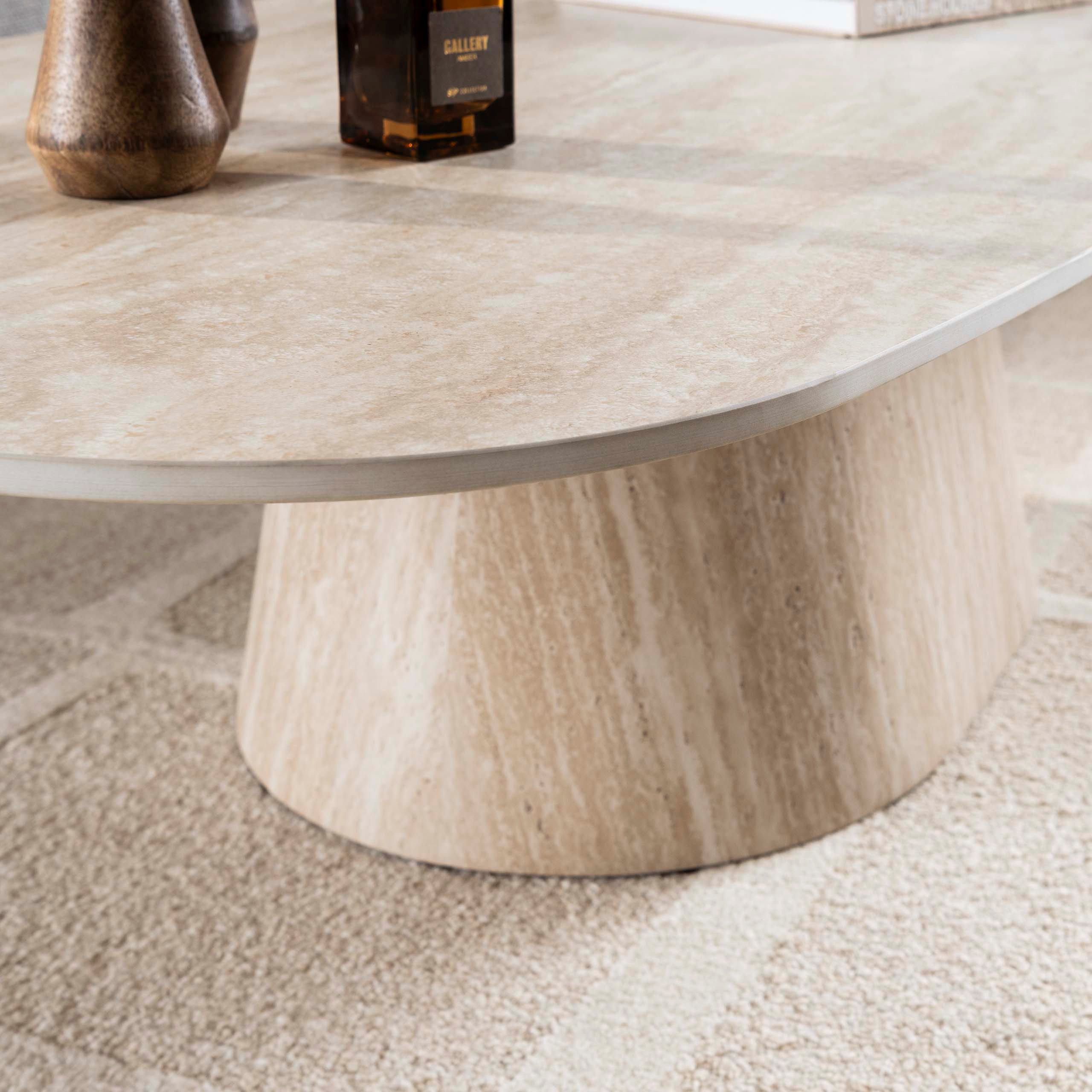 Sitheim-Europe Couchtisch Couchtisch Centro 135cm / 3D Keramik travertin, 135cm, Keramikplatte in Travertinoptik