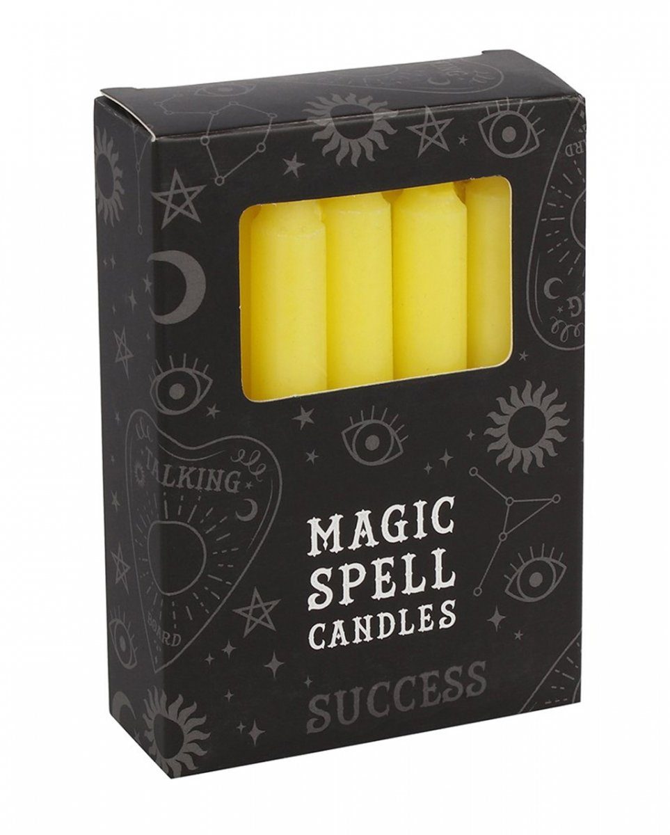 ";Erfolg"; 12 Stü Zauberkerzen Kerzenständer Horror-Shop Gelbe für