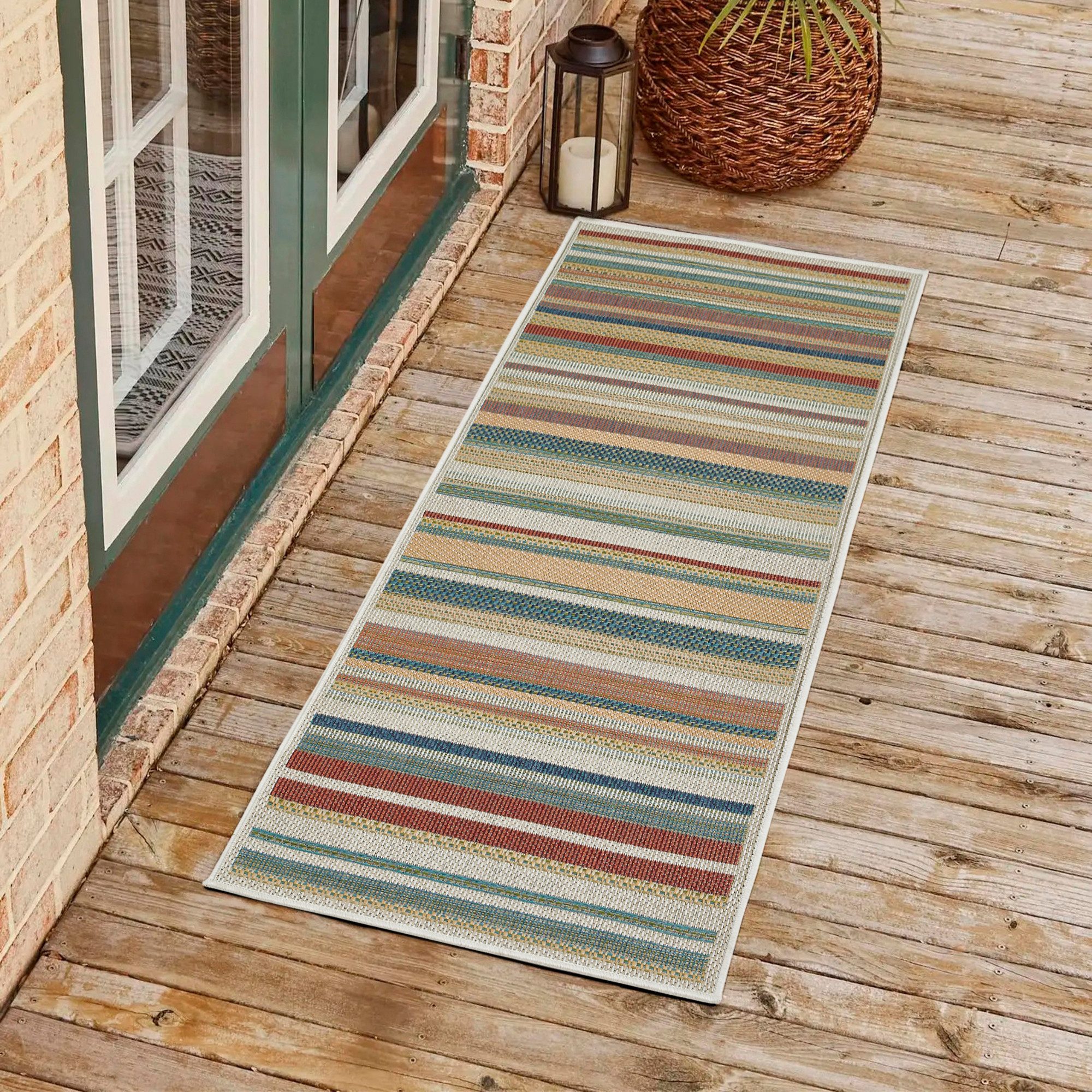 Andiamo Teppich Sedona Streifen, rechteckig, Höhe: 5 mm, Flachgewebe, gestreift, In- und Outdoor geeignet – Bild 2 von 5