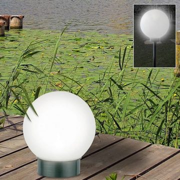 BURI LED Dekolicht 2er-Set LED-Solar-Kugelleuchte Kugellampe Leuchtkugel Solarlampe Licht