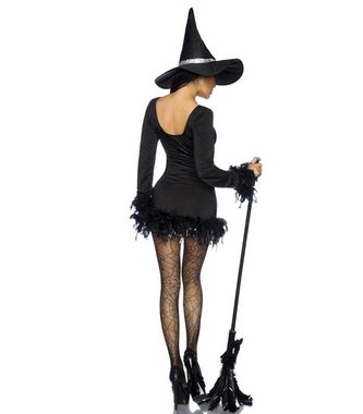 Hexen-Kostüm 3-tlg. Hexen-Kostüm : Minikleid Hexenhut, Strümpfe Karneval Halloween