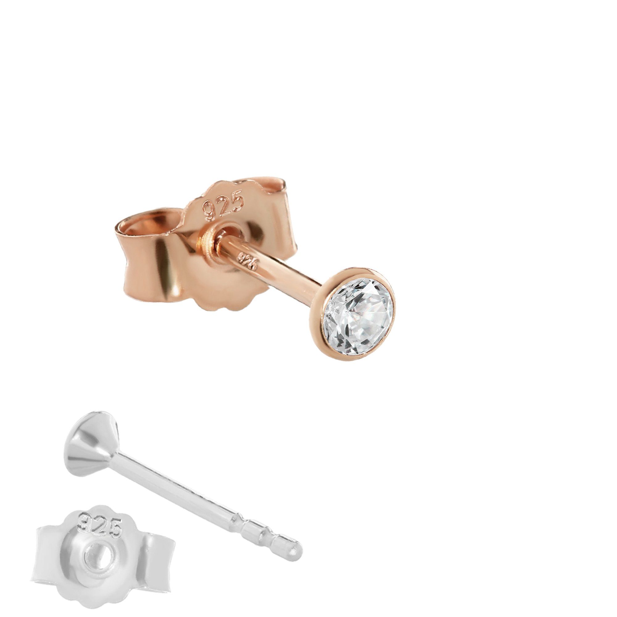 NKlaus Single-Ohrstecker Einzel 3,0mm Ohrstecker 925 günstig online kaufen