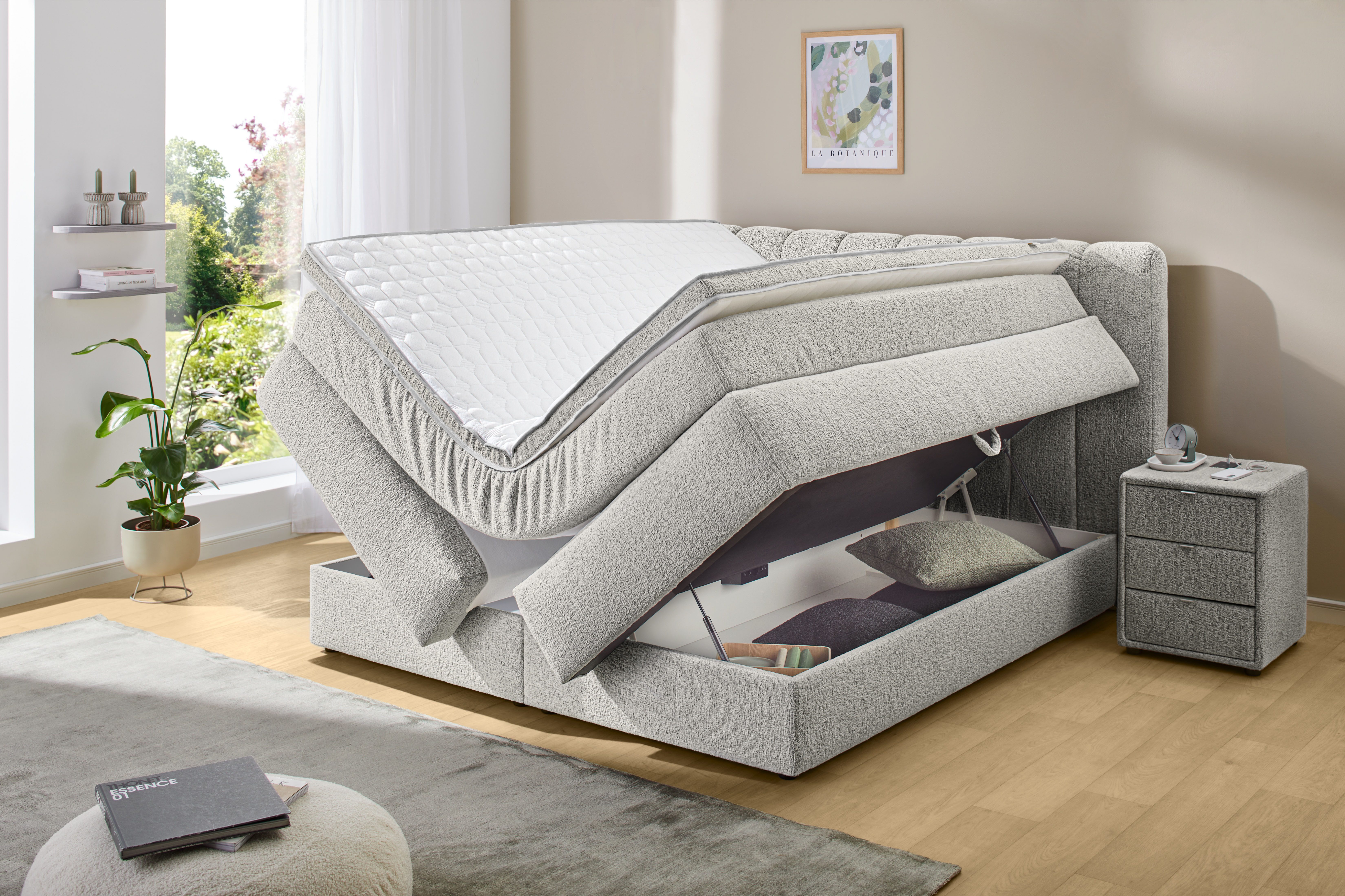 Jockenhöfer Gruppe Boxspringbett Tilda, wahlweise mit oder ohne Bettkasten, inkl. 7-Zonen-TTFK-Matratze, Kaltschaumtopper, 180x200cm