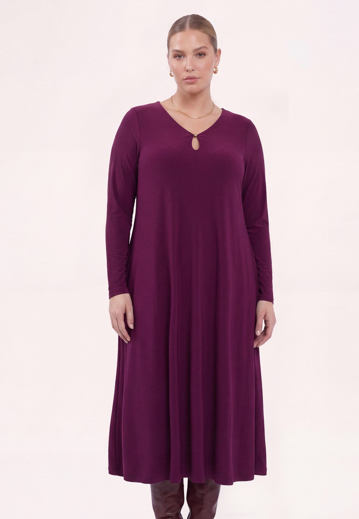 YOEK A-Linien-Kleid Damen Kleid mit Langarm mit langen Ärmeln