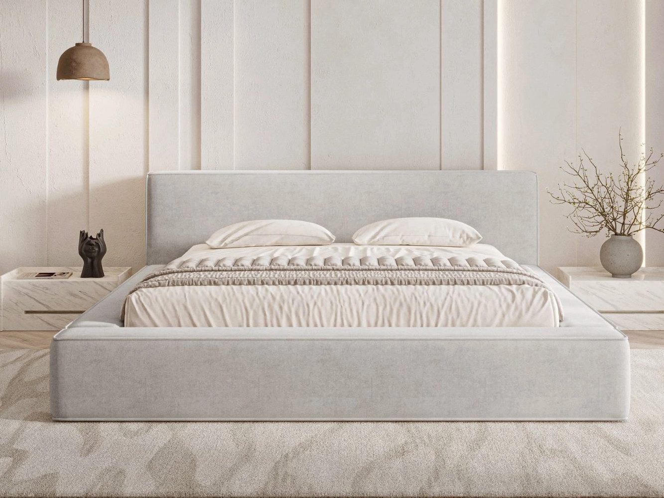 GrainGold Polsterbett mit Bettkästen MALI, Modern Bett mit Kopfteil - 180x2 günstig online kaufen