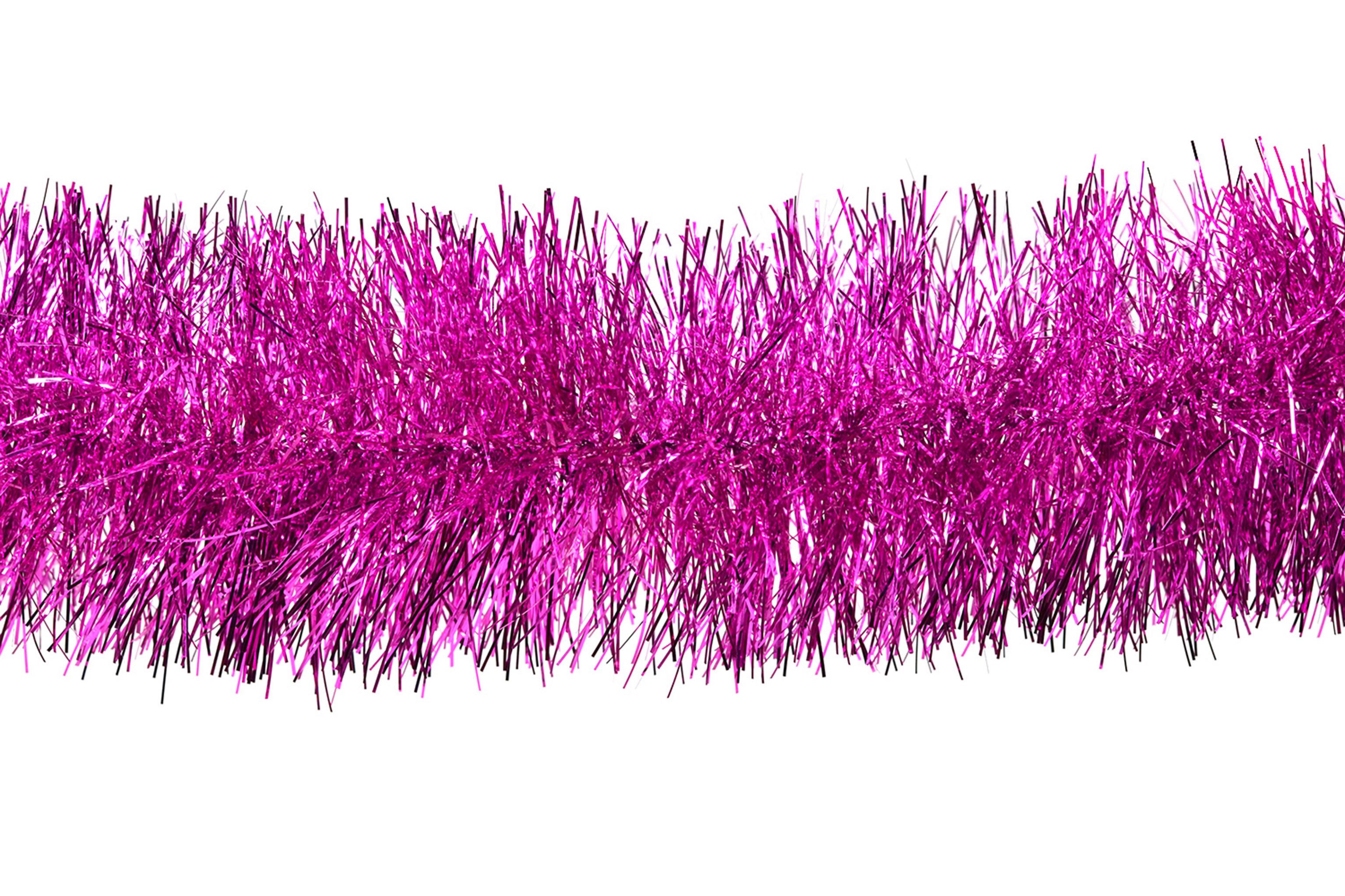 Creativery Гірлянда декоративна, Weihnachtsgirlande Lametta 10cm x 3m Fuchsia